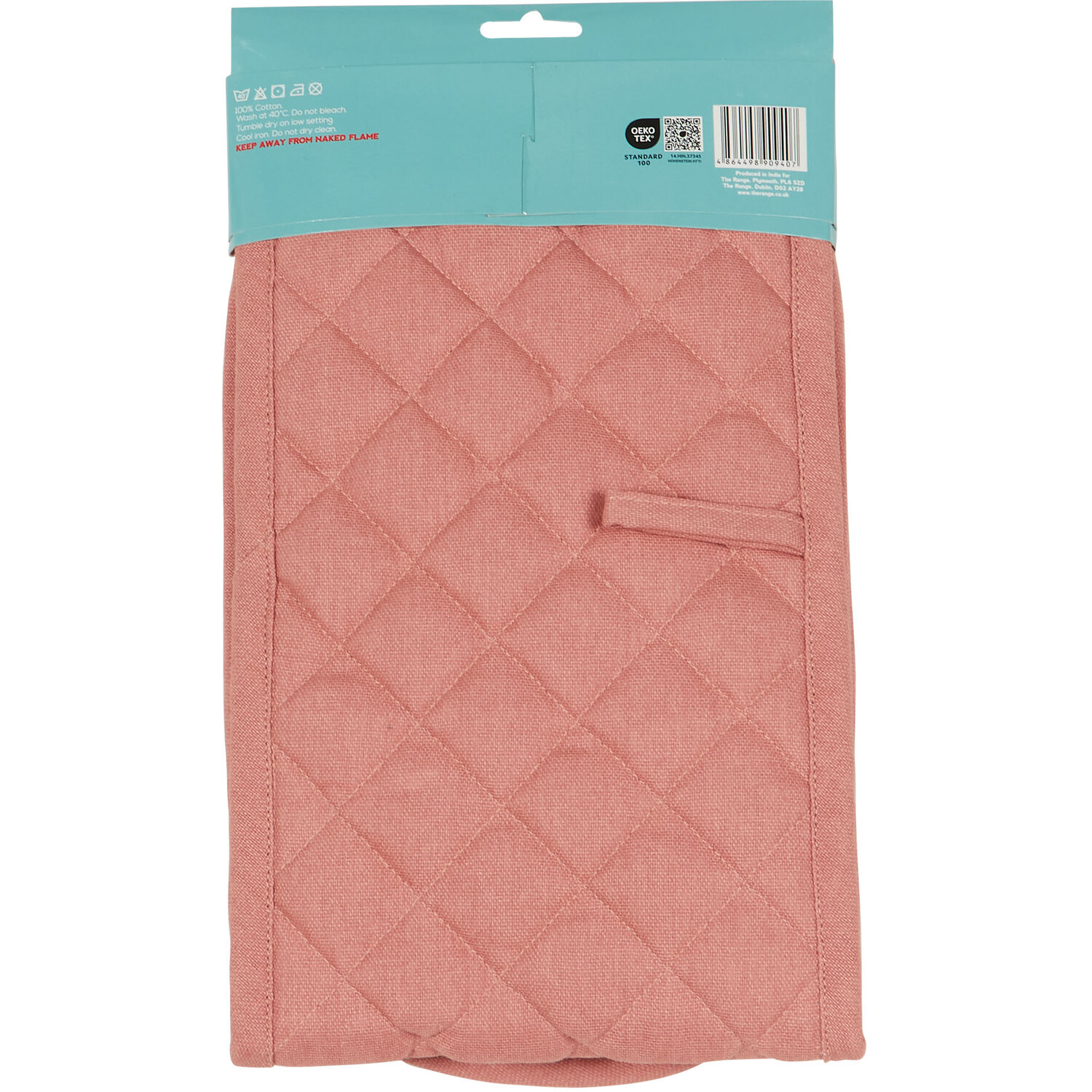 My Home Pink Geo Print Double Oven Glove - Pink Image 2