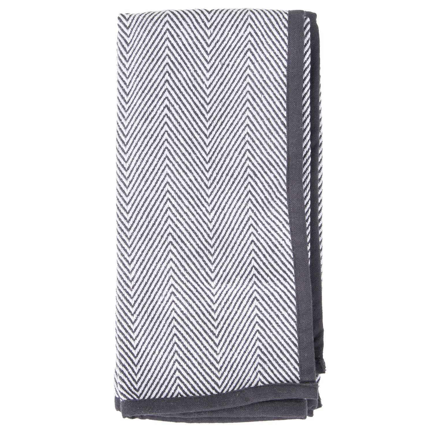 Pack of 2 Grey and Black Tea Towels - Grey and Black Image 2