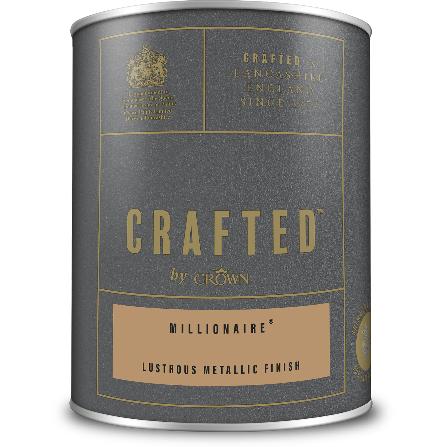 Crown Crafted Walls Wood & Metal Millionaire Lustrous Metallic Shimmer Emulsion Paint 1.25L Image 2