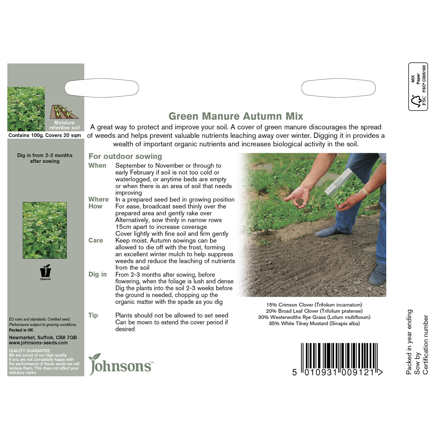 Johnsons Pack of Green Manure Autumn Mix Image 2