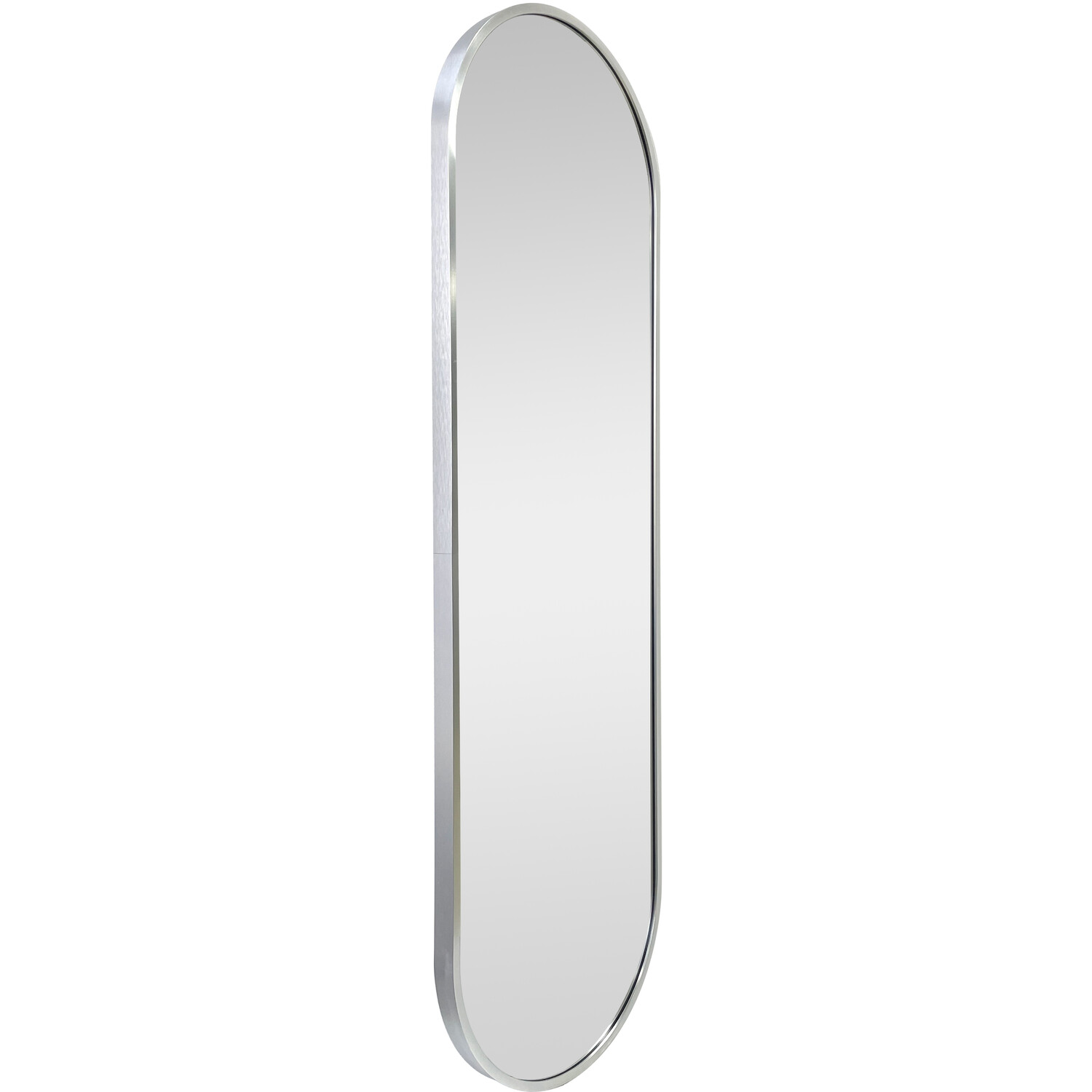 Silver Metal Framed Pill Mirror Silver Image 3