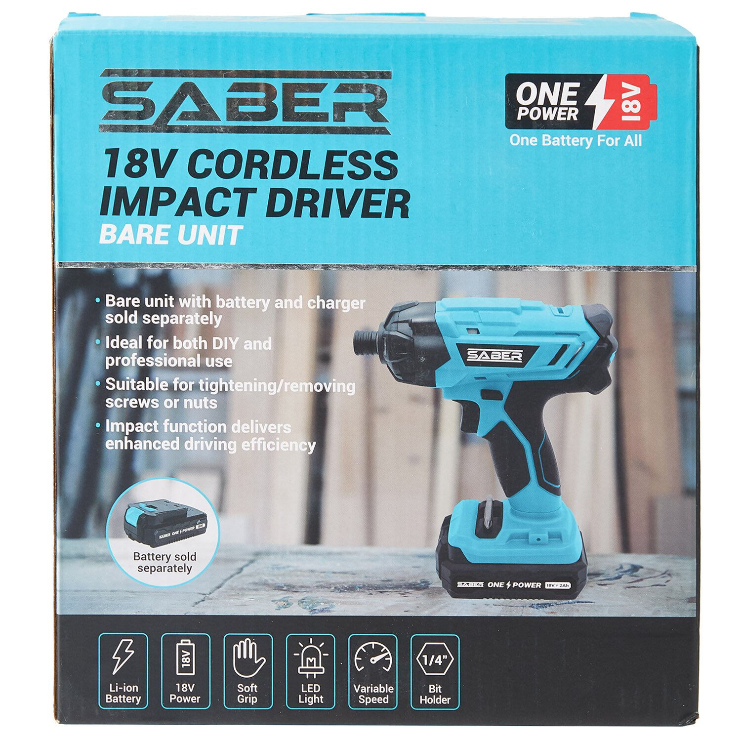 Saber 18V One Battery Cordless Impact Driver Bare Unit Image 3