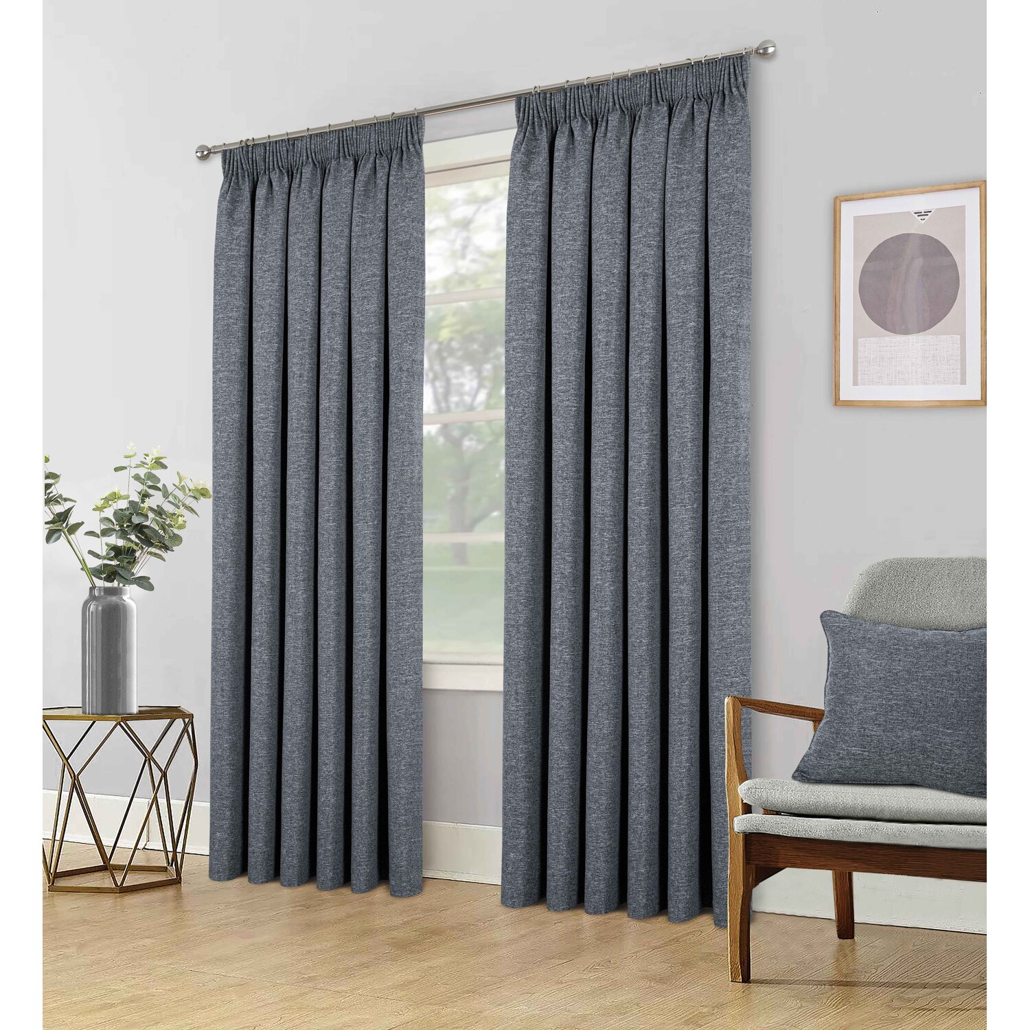 Divante Dusk Blackout Thermal Curtains - Charcoal / 229cm Image 2