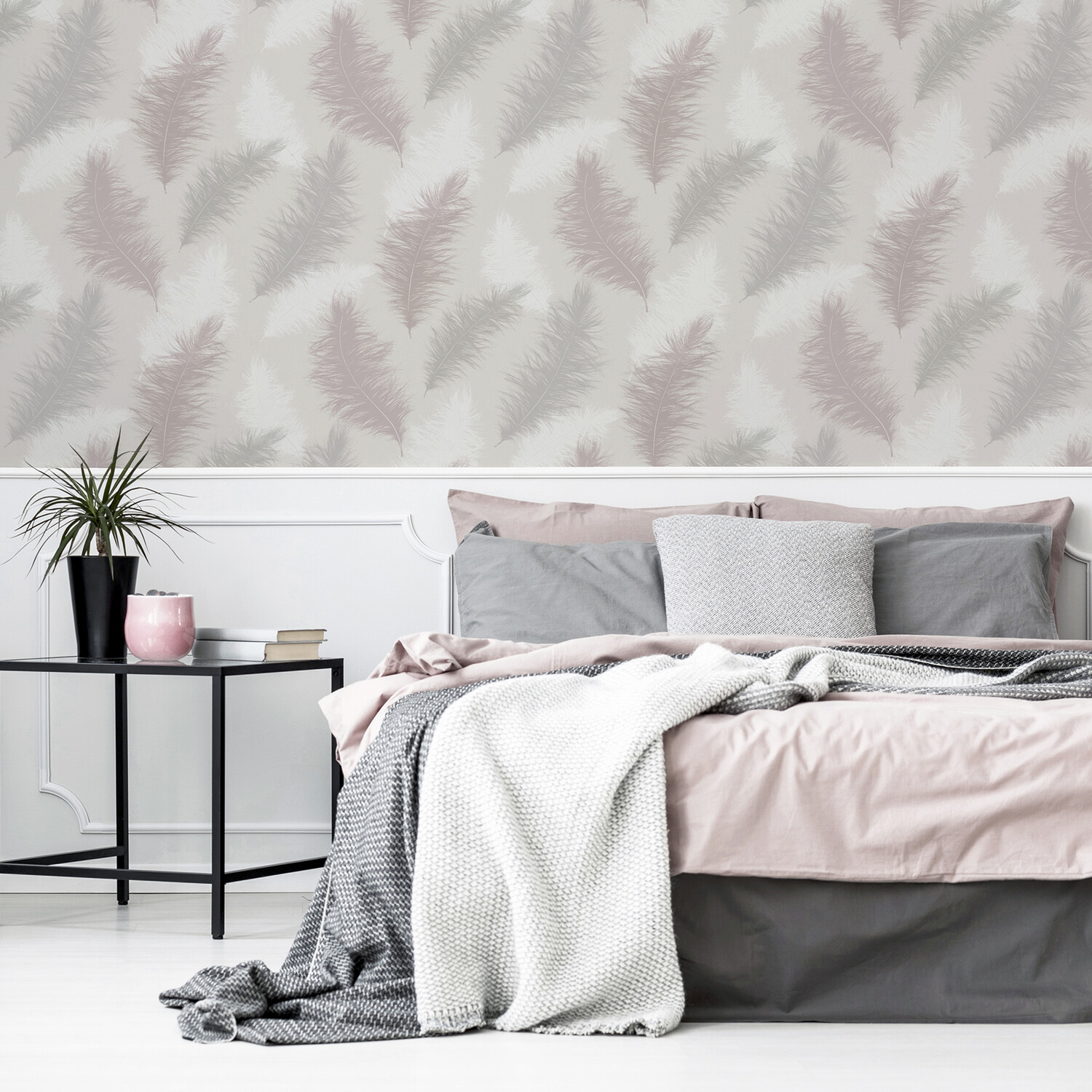 Sussaro Feather Wallpaper - Blush Image 2