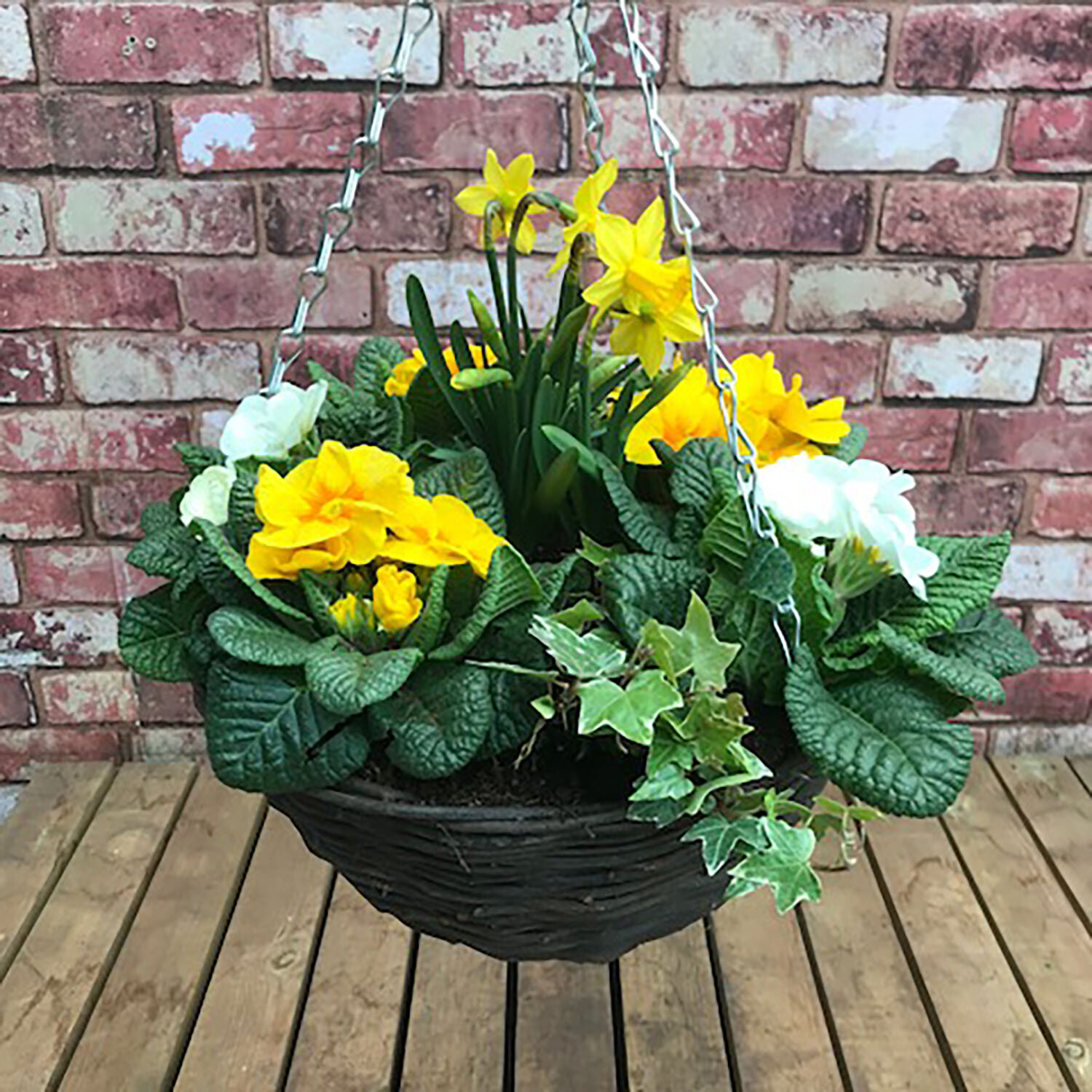 Spring Mixed Rattan Hanging Basket - Multicolour Image 1