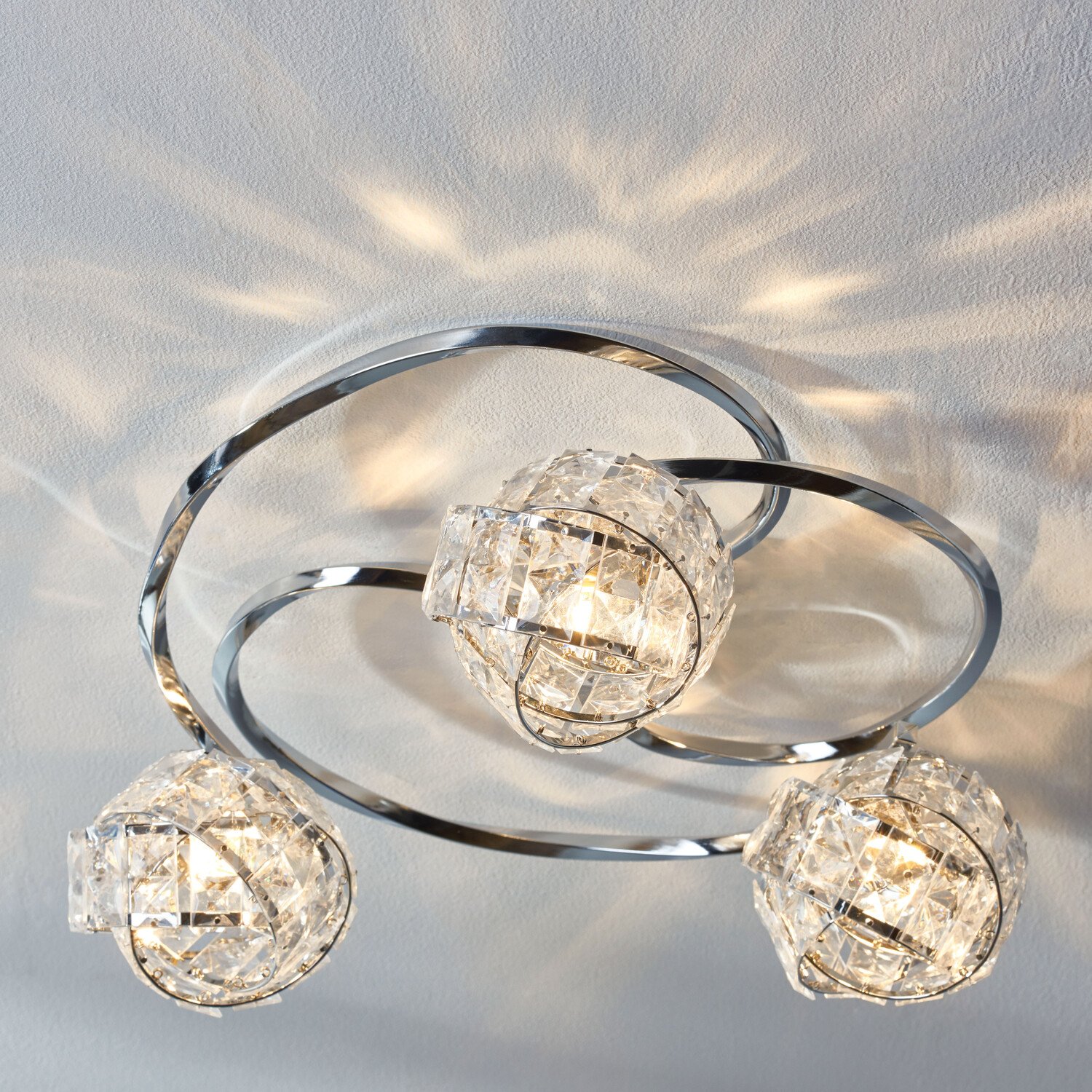 Jewel Twisted 3 Light Ceiling Fitting Image 2