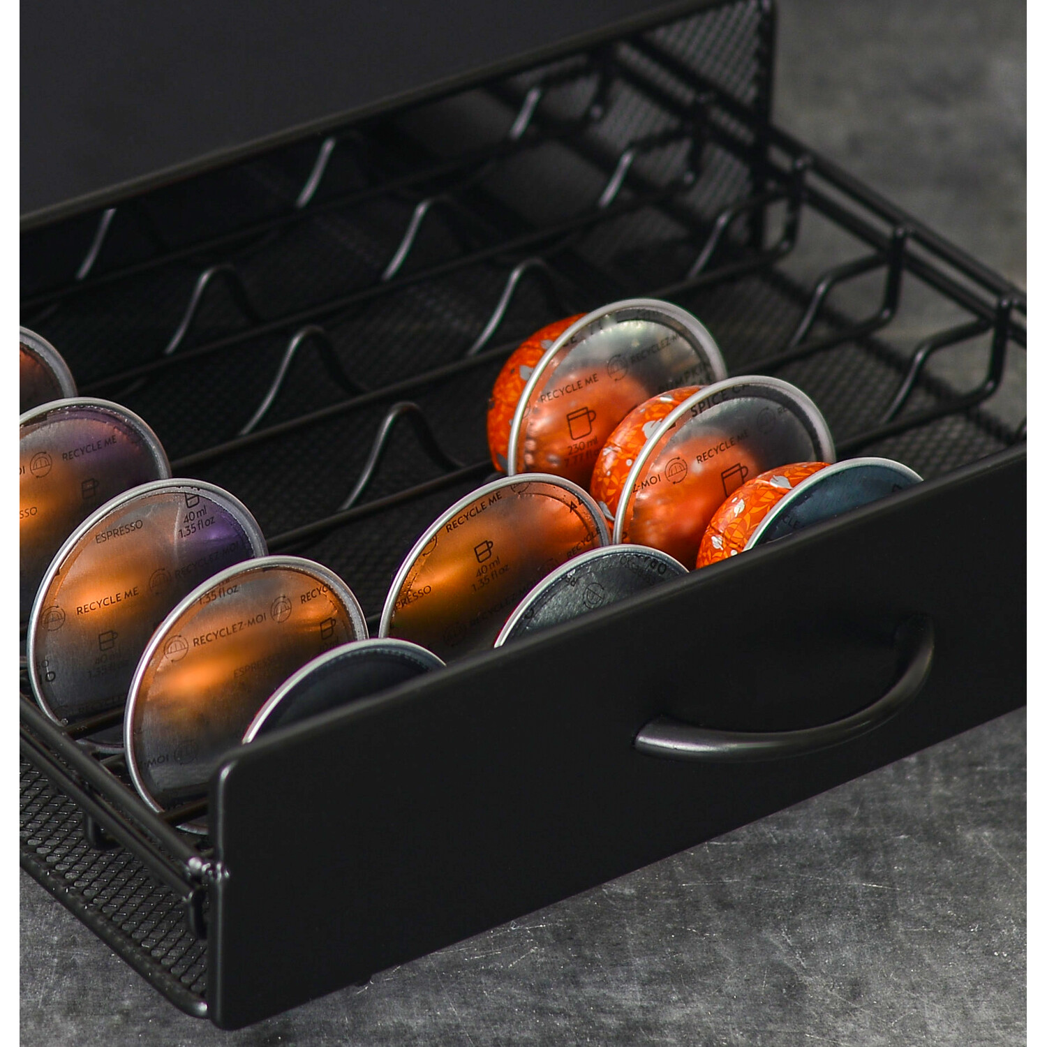 Black Coffee Pod Holder Drawer Unit Image 3