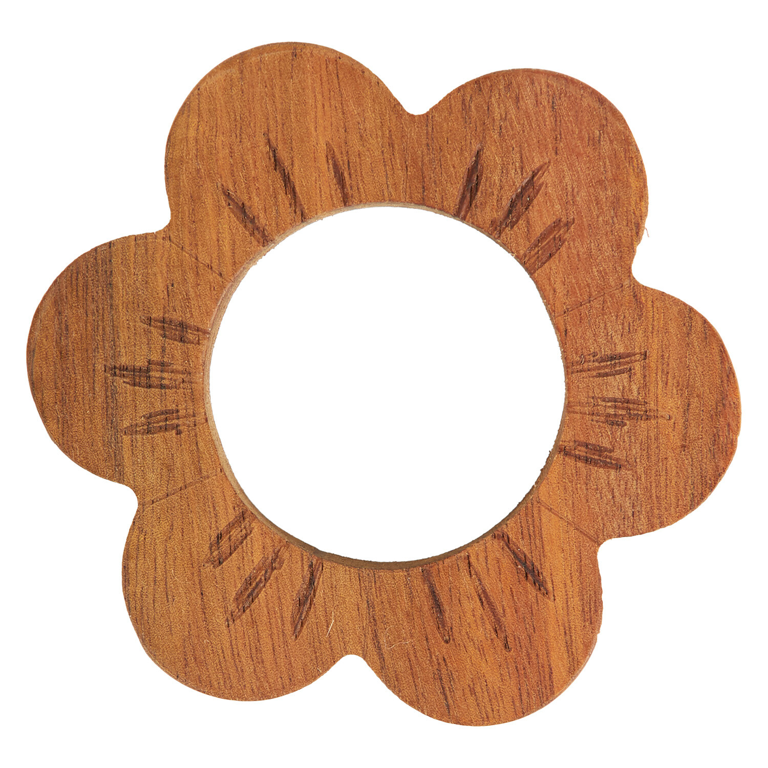 Pack of 2 Acacia Flower Napkin Rings - Brown Image 4