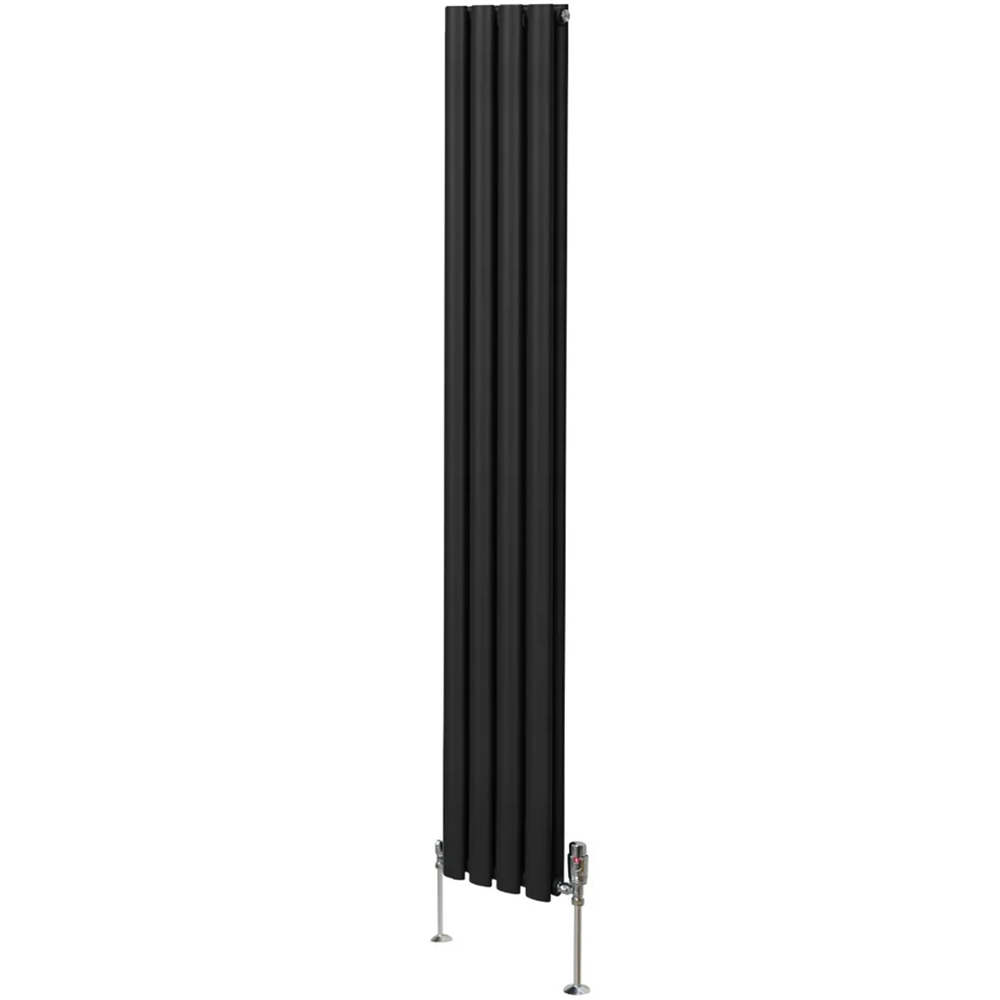 Monster Shop 3211BTU Black Oval Column Radiator and Valves 1800 x 240mm Image 3