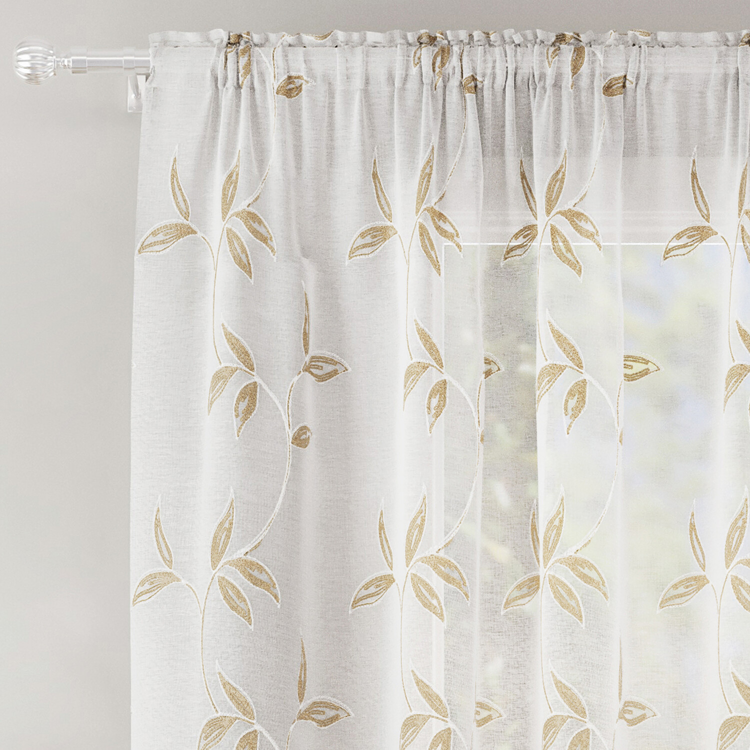 Oasis Voile Panel Curtain Natural 229cm Image 3