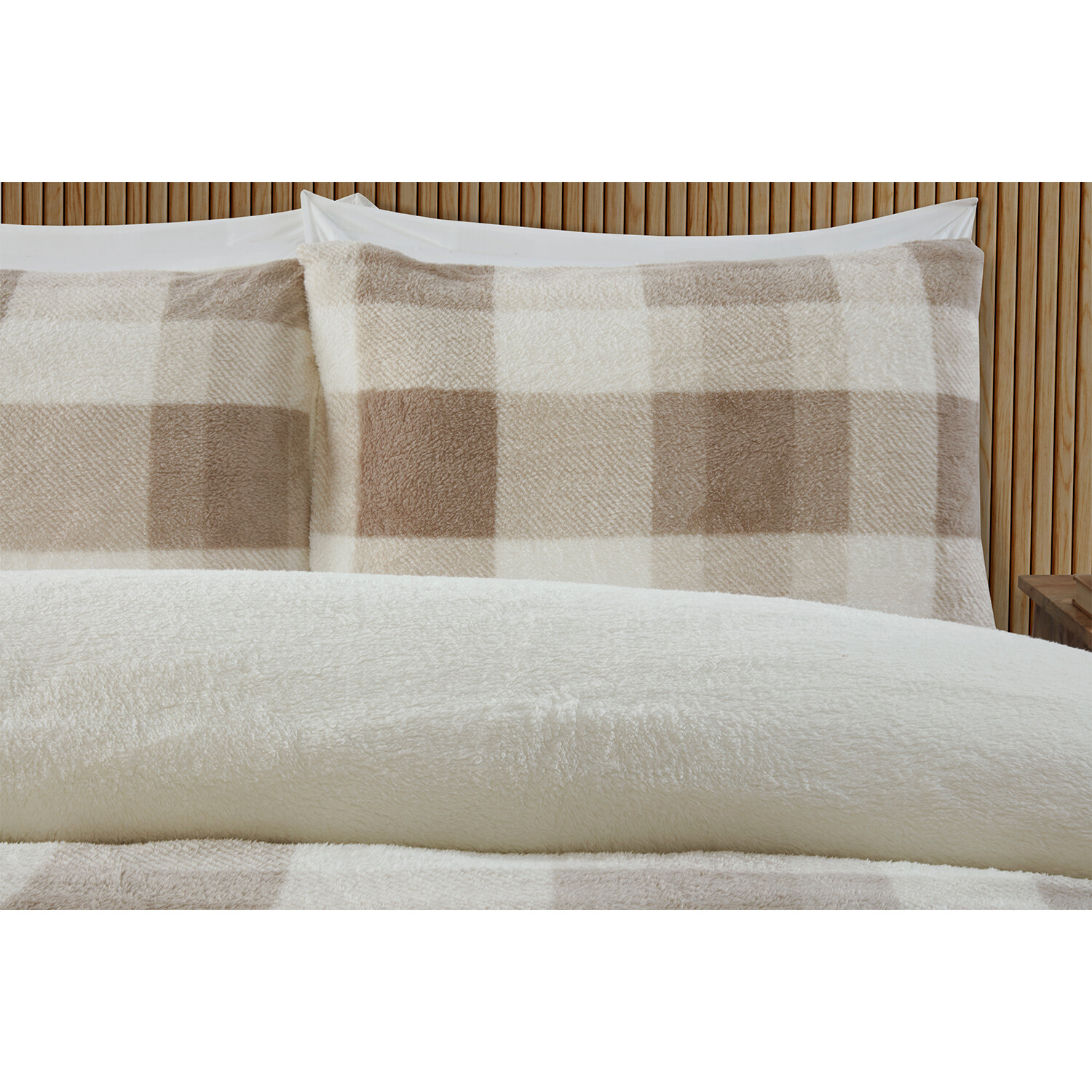 Teddy Fleece Duvet Set - Natural / Single Image 2