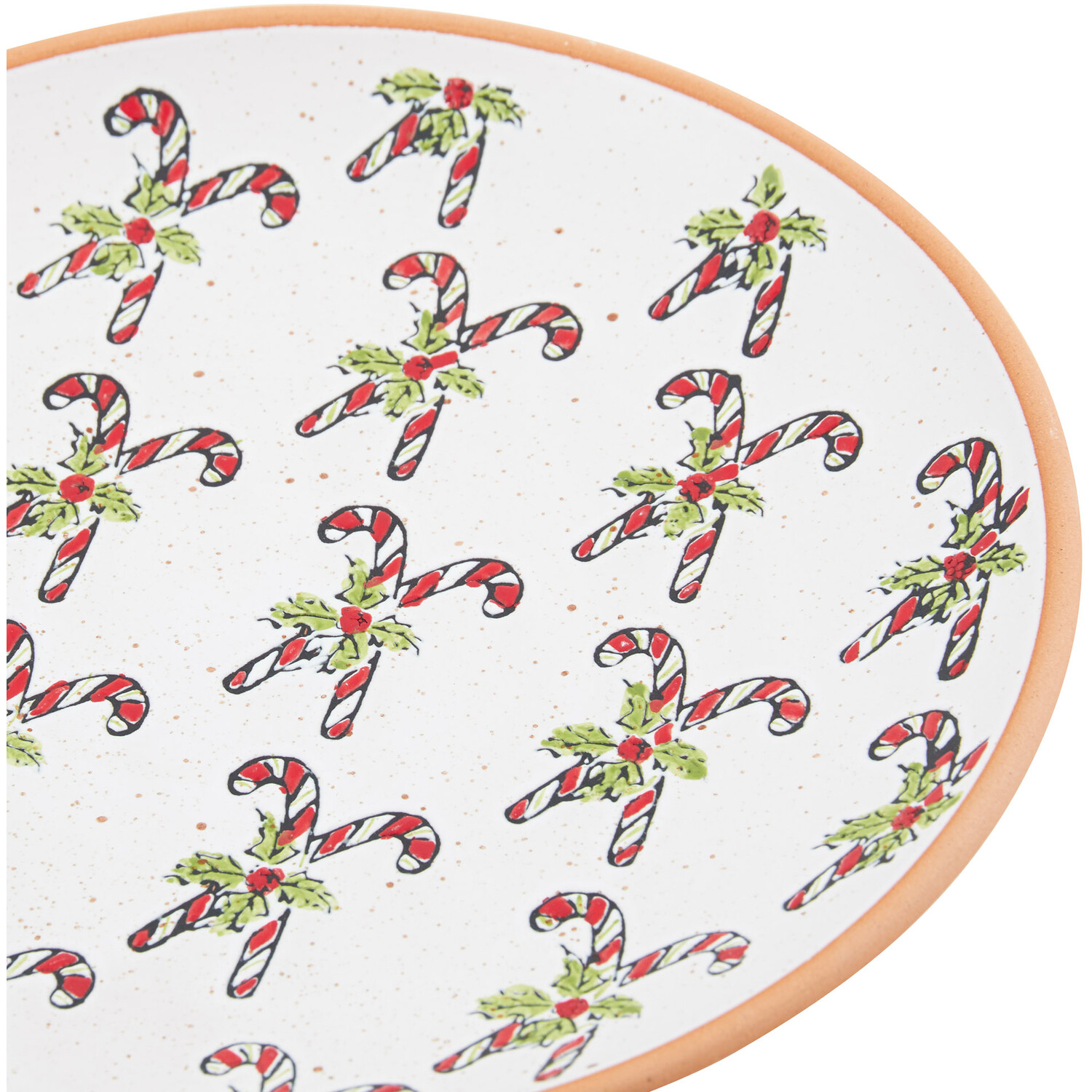 Festive Stone Candy Cane Plate - White Image 4
