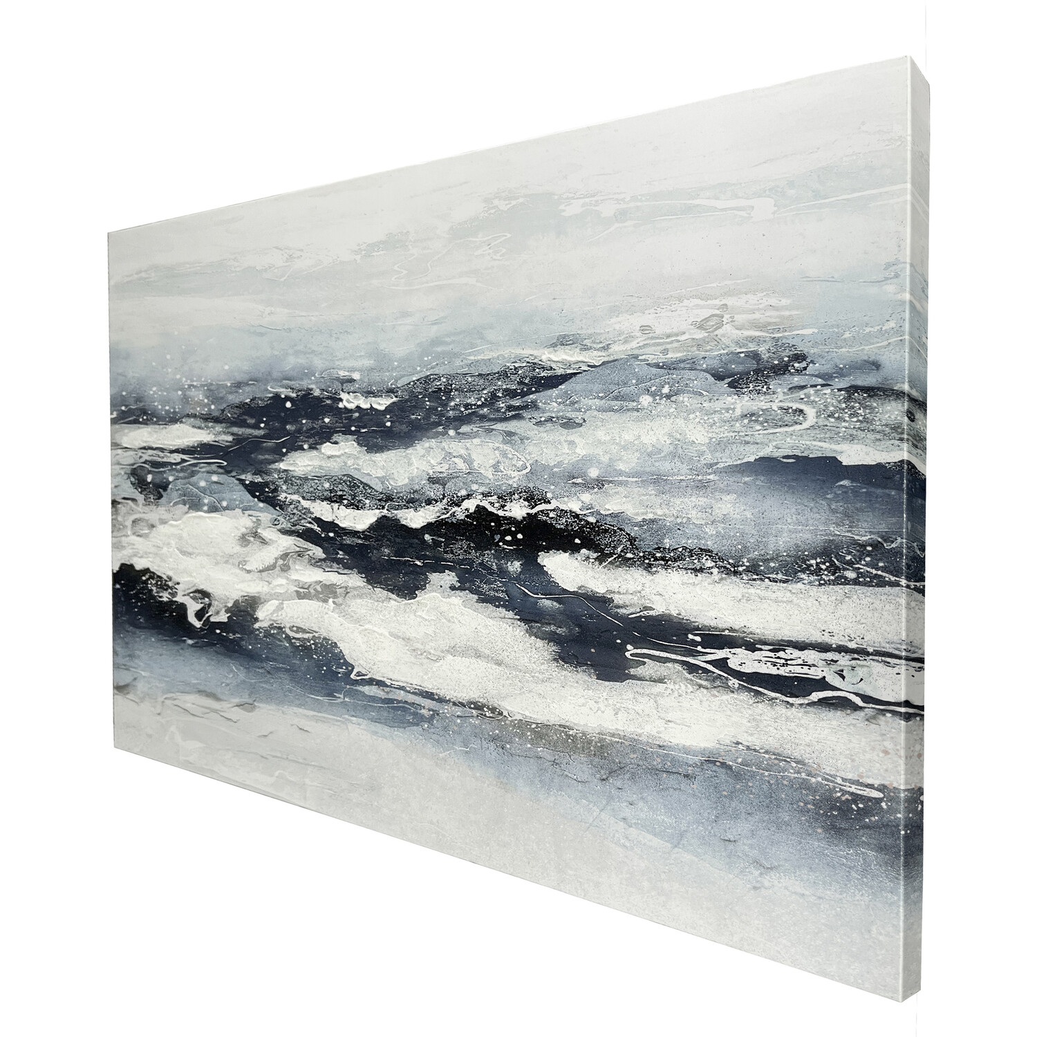 Calming Blue Glitter Canvas 60 x 120cm Image 2