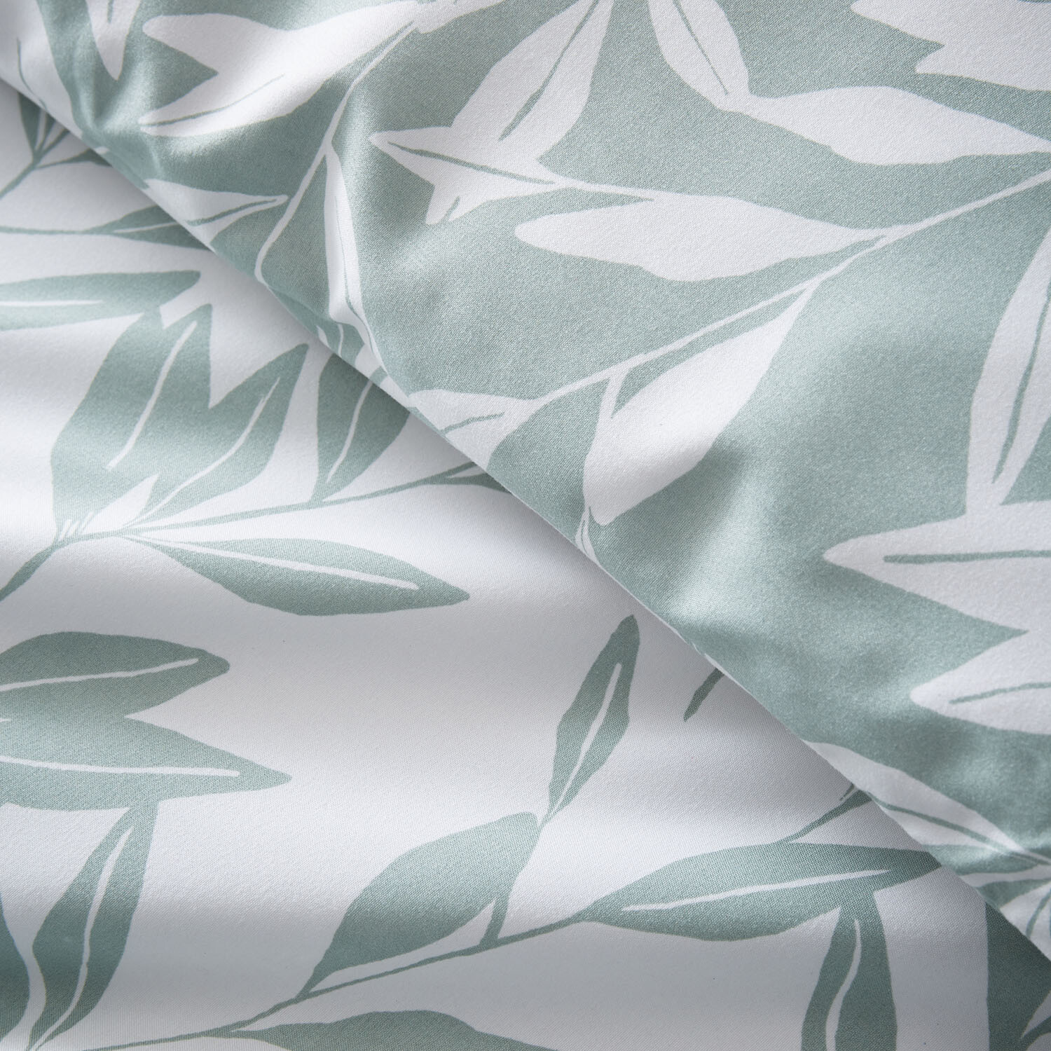Hallie Printed Leaves Duvet Set - Sage / Superking Image 5