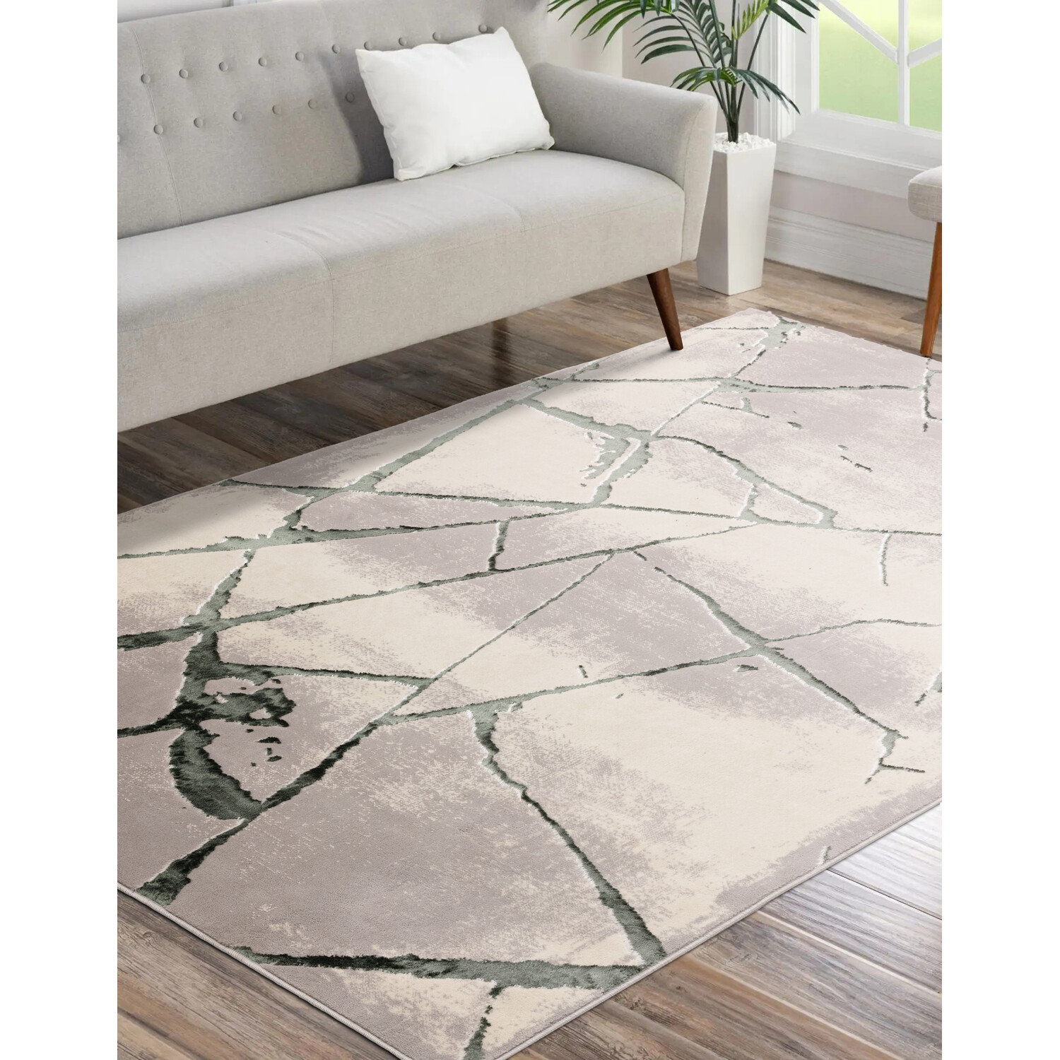 Diamond Green Marble Rug 120cm Image 6
