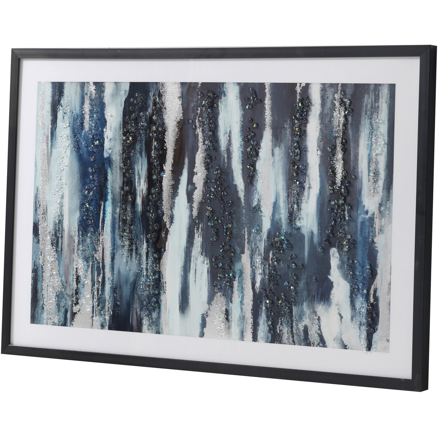 Dark Blue Jewelled Framed Art - Dark Blue Image 7