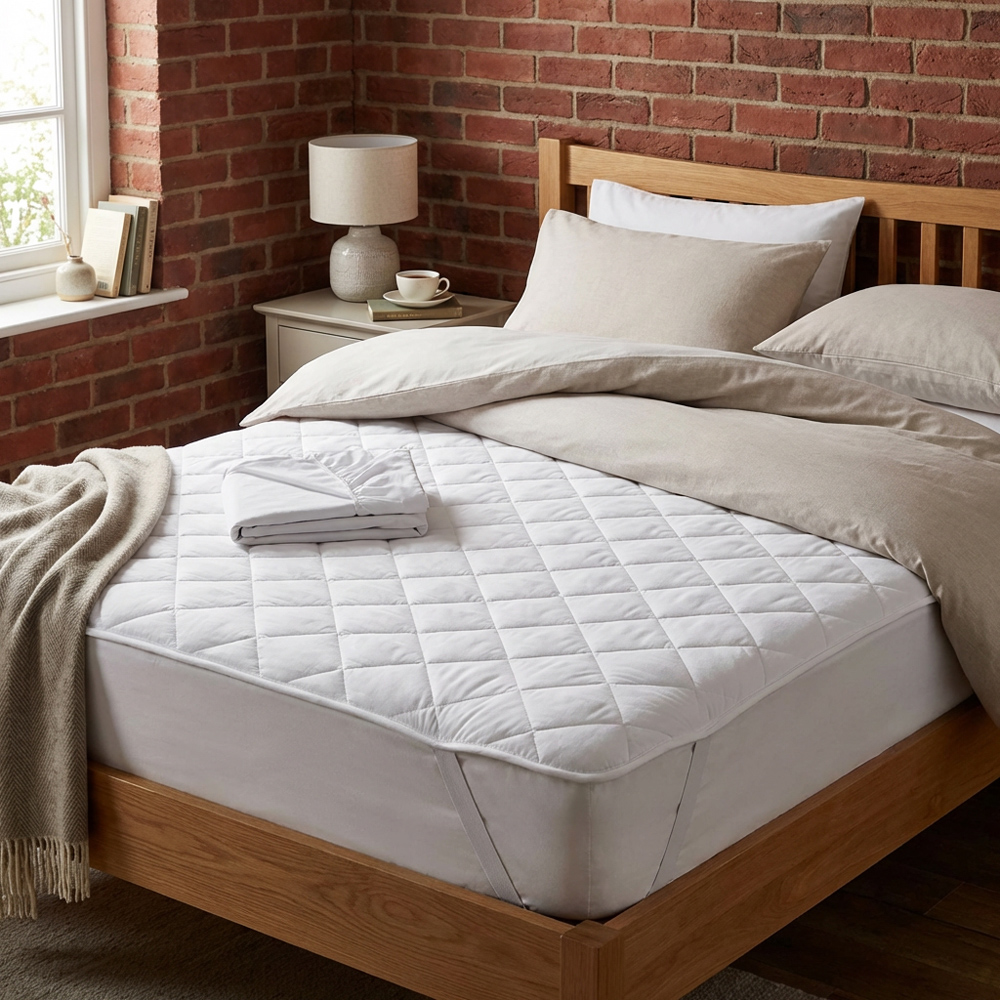 My Home Quilted Mattress Topper  - White / King Image 5