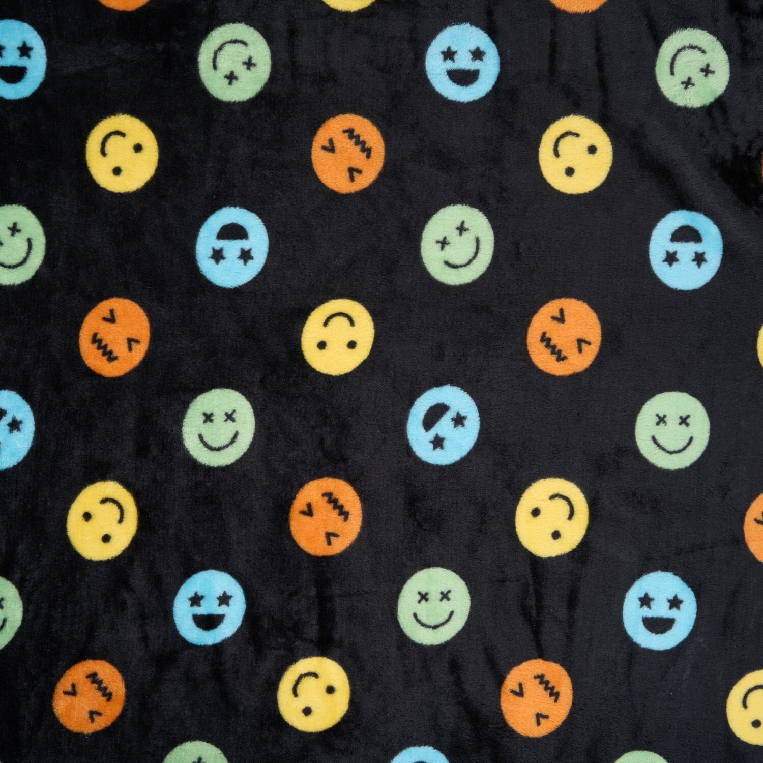 Fun Faces Printed Fleece Throw Black Image 4