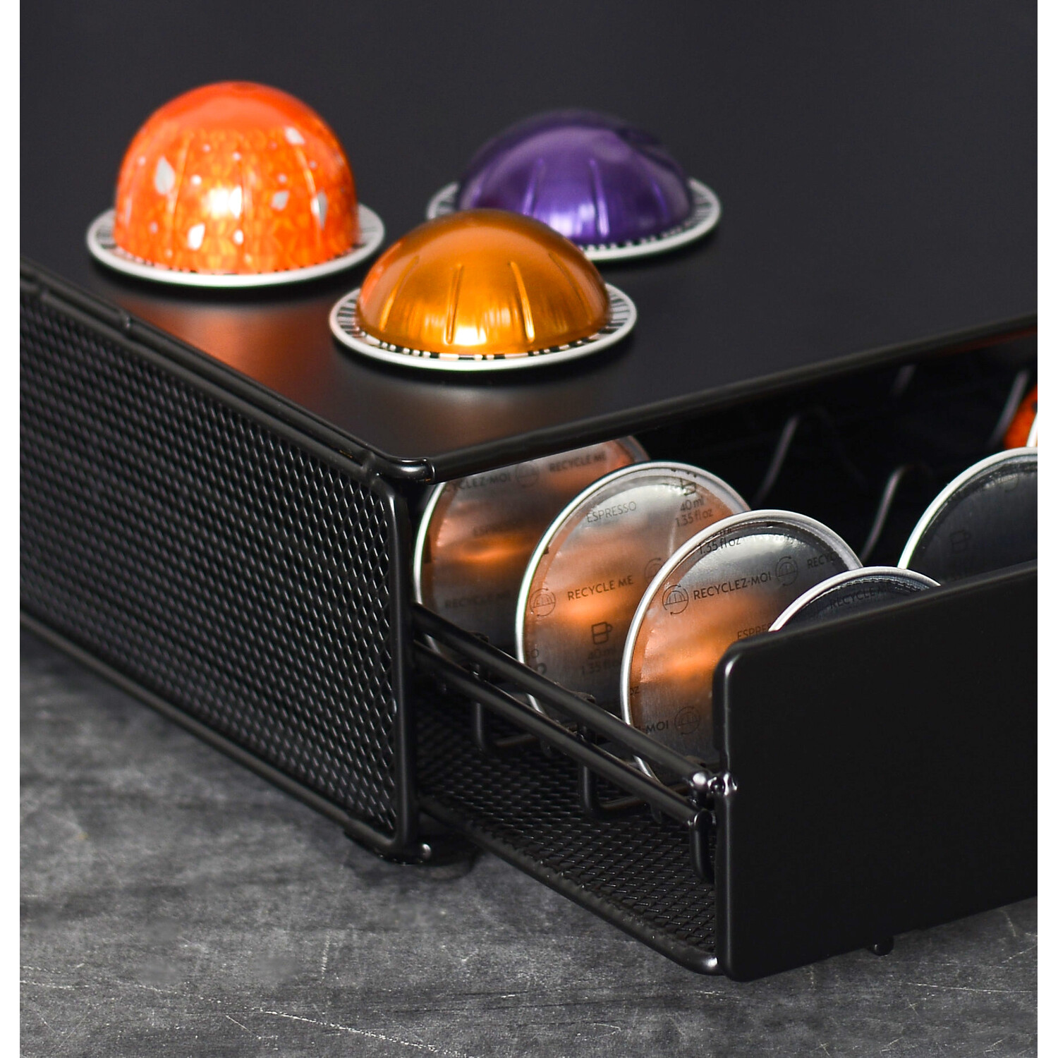 Black Coffee Pod Holder Drawer Unit Image 4