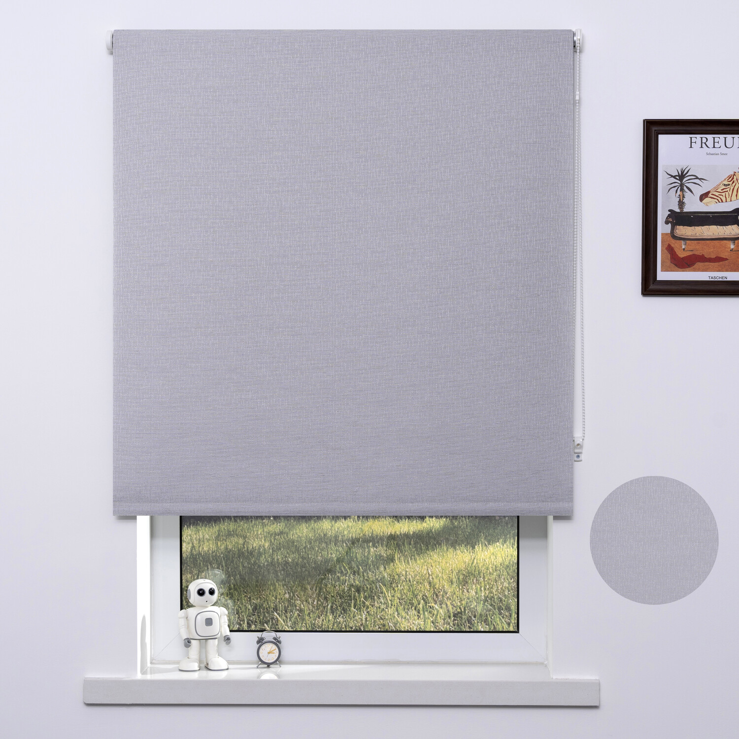 Blackout Textured Blind - Natural Weave / 120cm Image 2