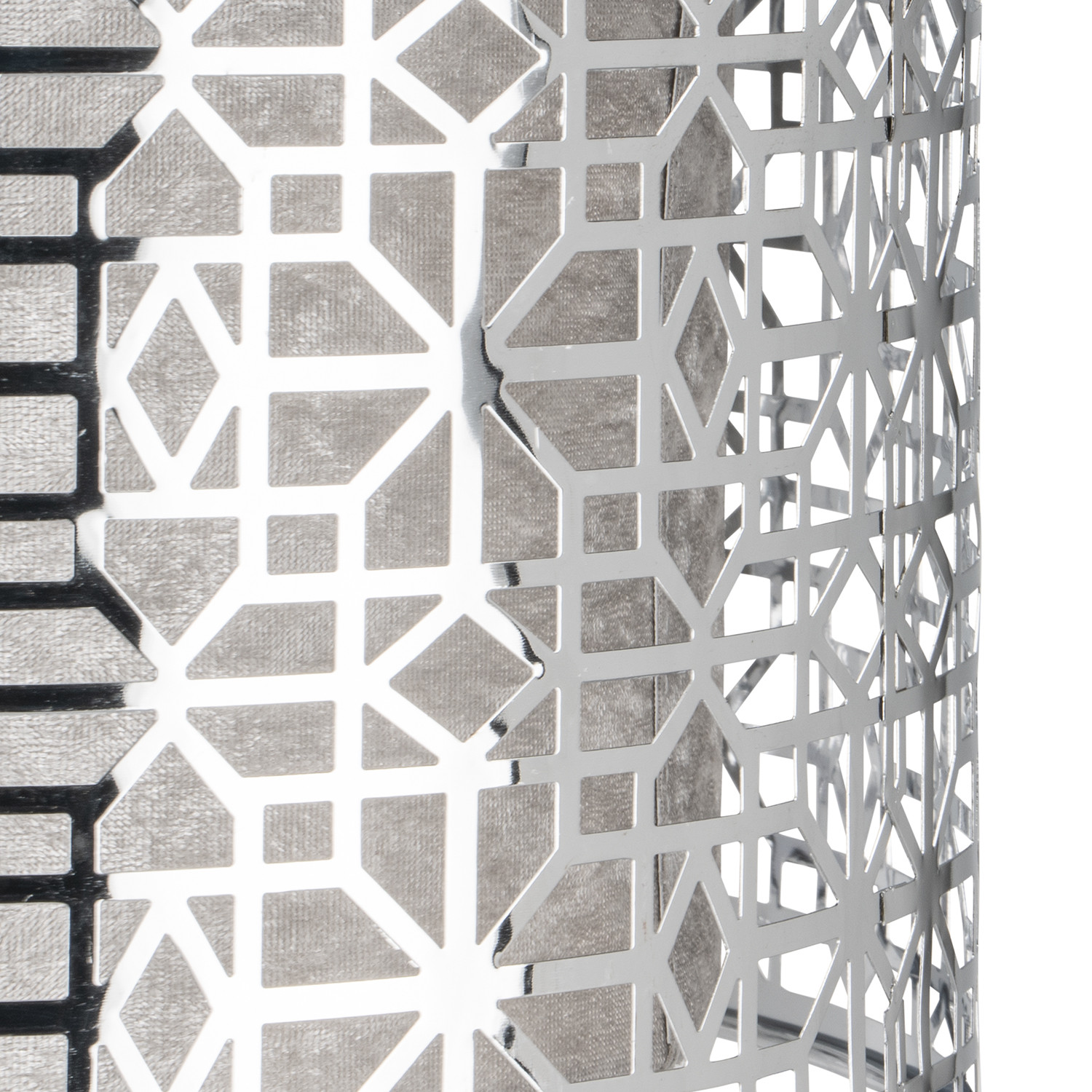 Silver Cut Out Geometric Light Shade Image 2