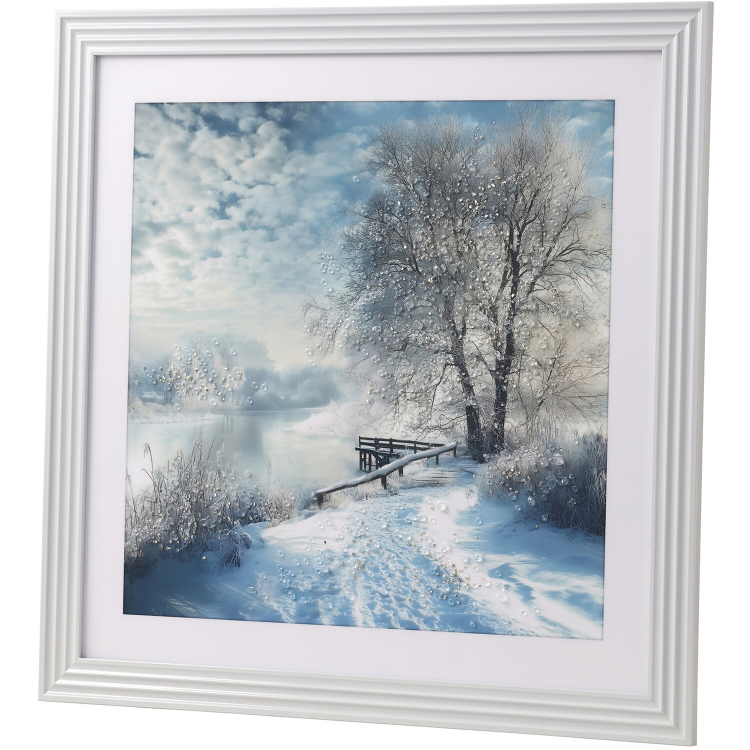 Snowy River Walk Embellished Wall Art Blue Image 2