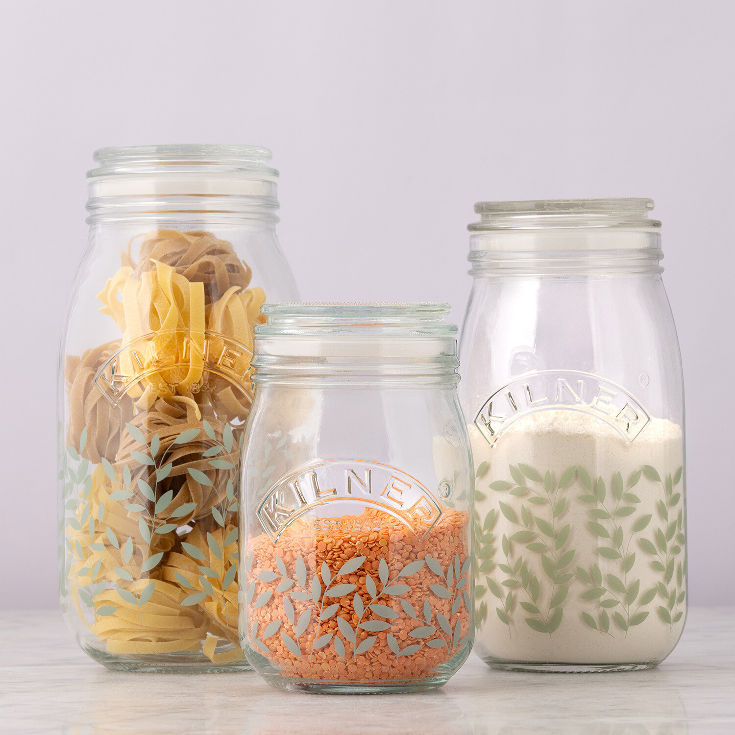 Kilner Botanical Push Top Jar - Clear / 1l Image 2