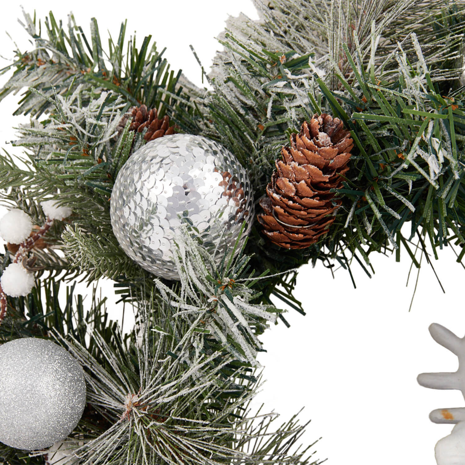 Elegant Stag Wreath - Green and White Image 2