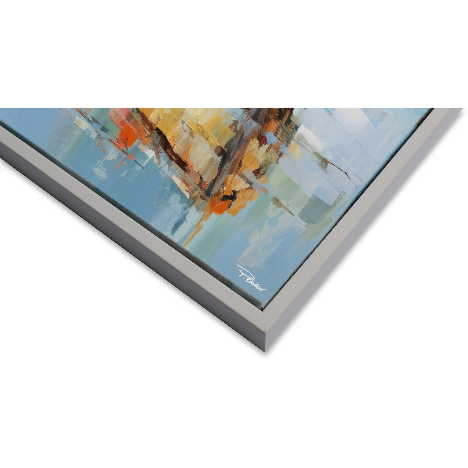 Wooden Boat On The Water Framed Art - Blue Image 2