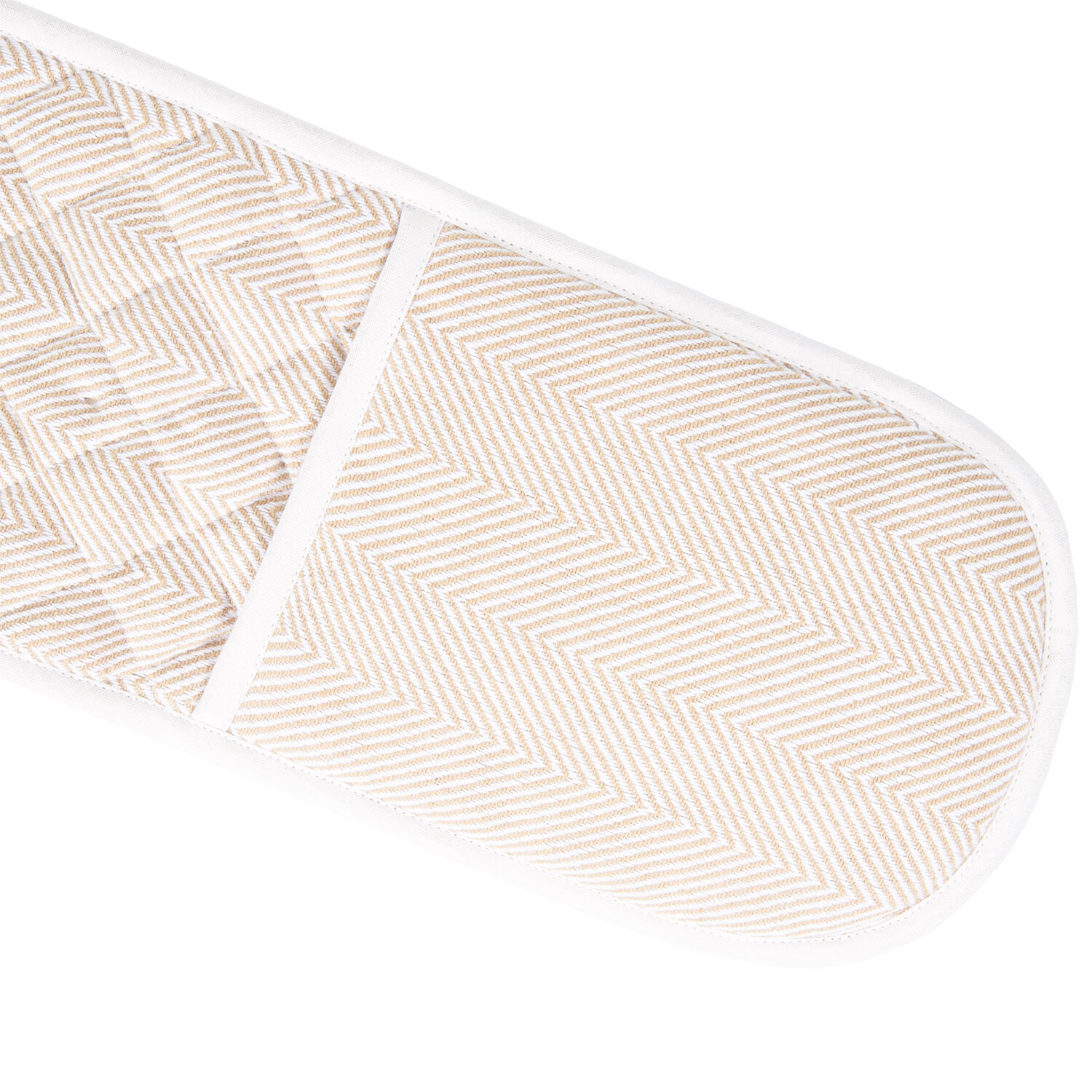 Stylish Double Oven Glove - Beige and Cream Image 2