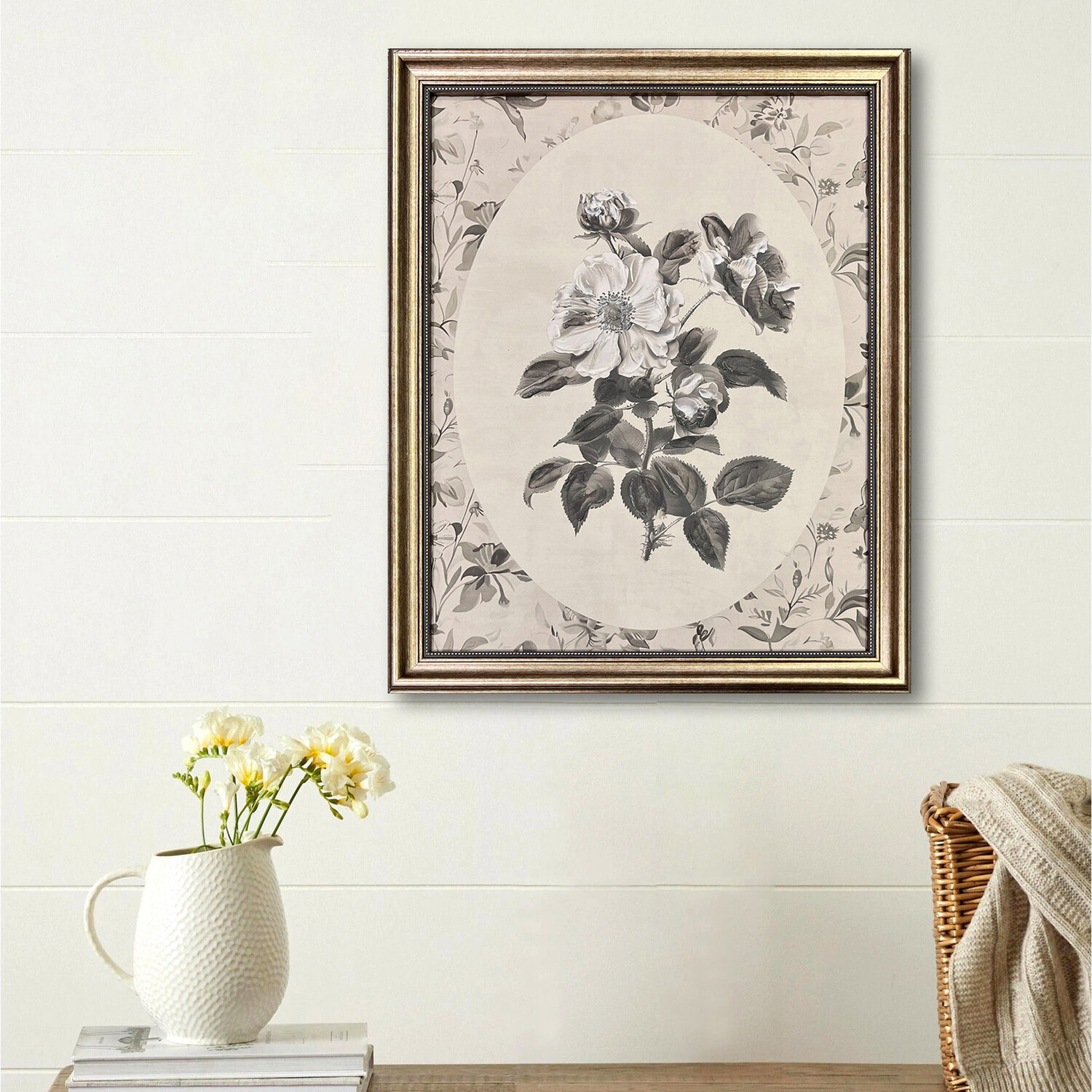 Antique Style Floral Framed Art Image 2