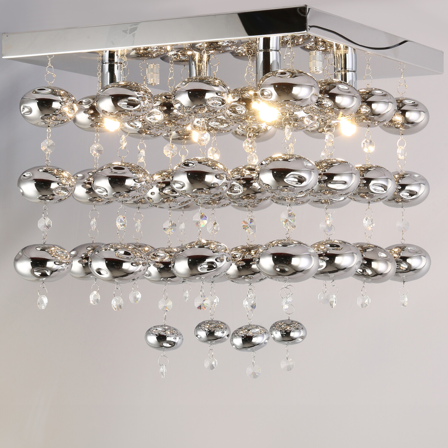 Layla Square Flush Ceiling Fitting Chrome Image 3