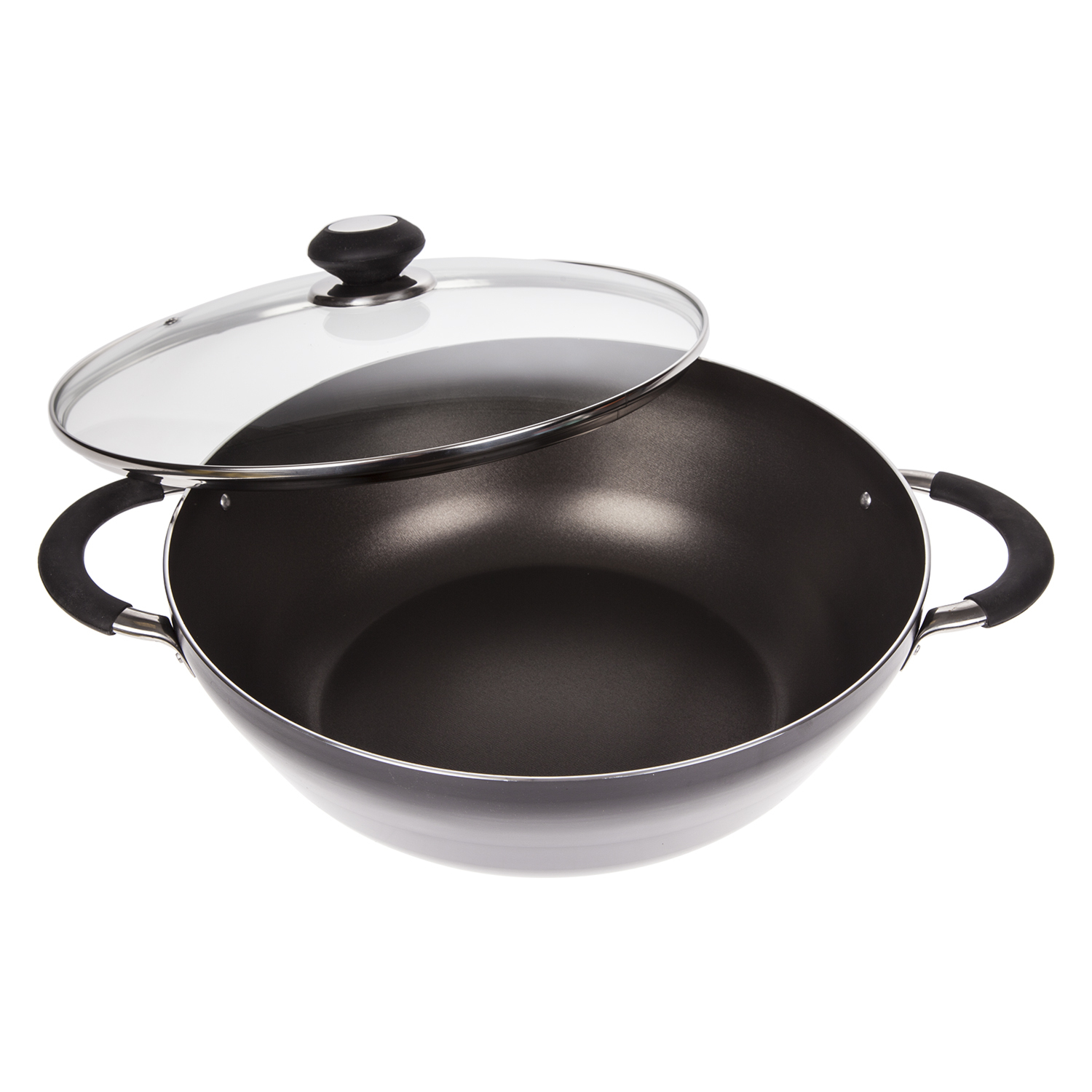 Grey Teflon Stir Fry Wok Image 2