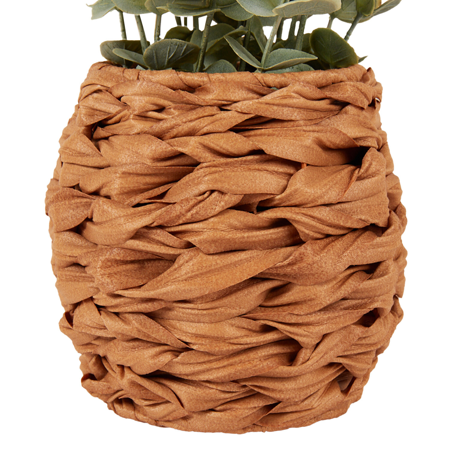 Eucalyptus in Water Hyacinth Basket 40cm - Green and Brown Image 2
