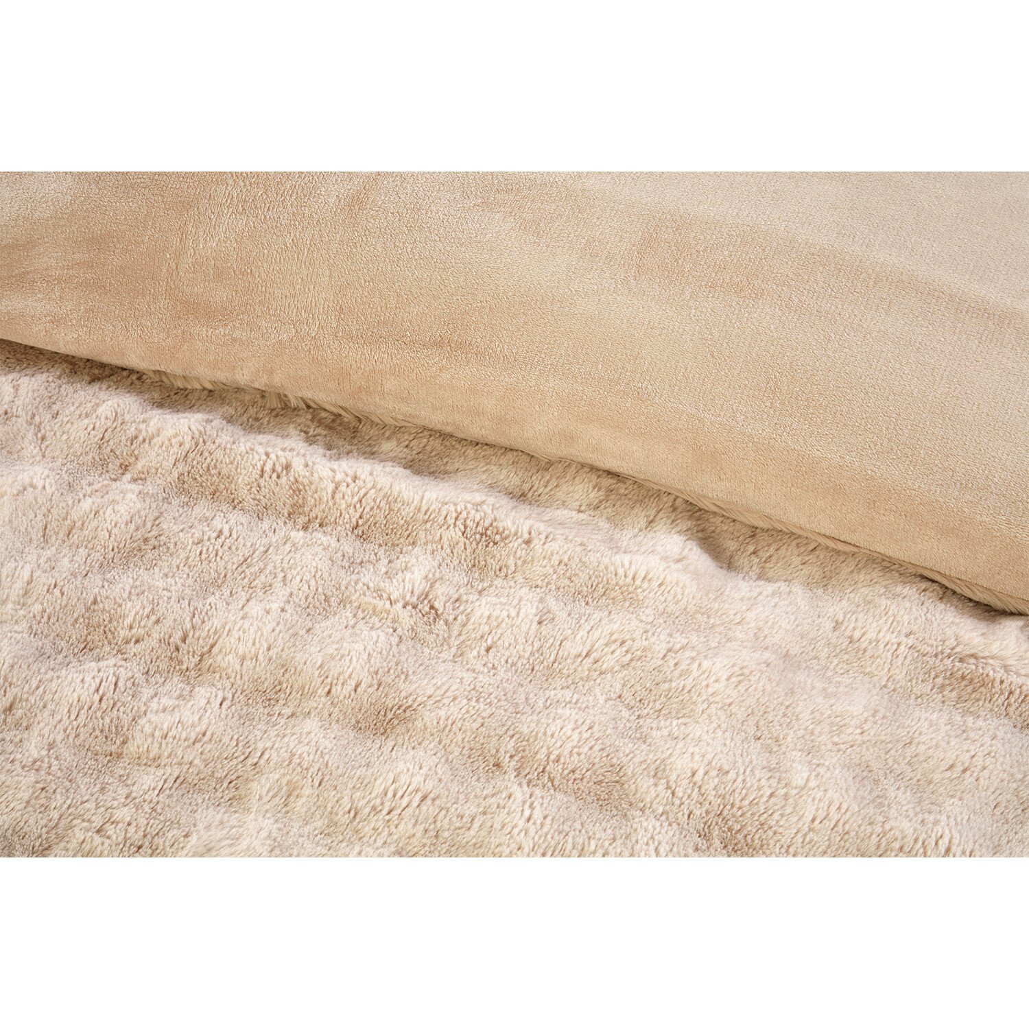Aurora Faux Fur Duvet Set - Champagne / King Image 3