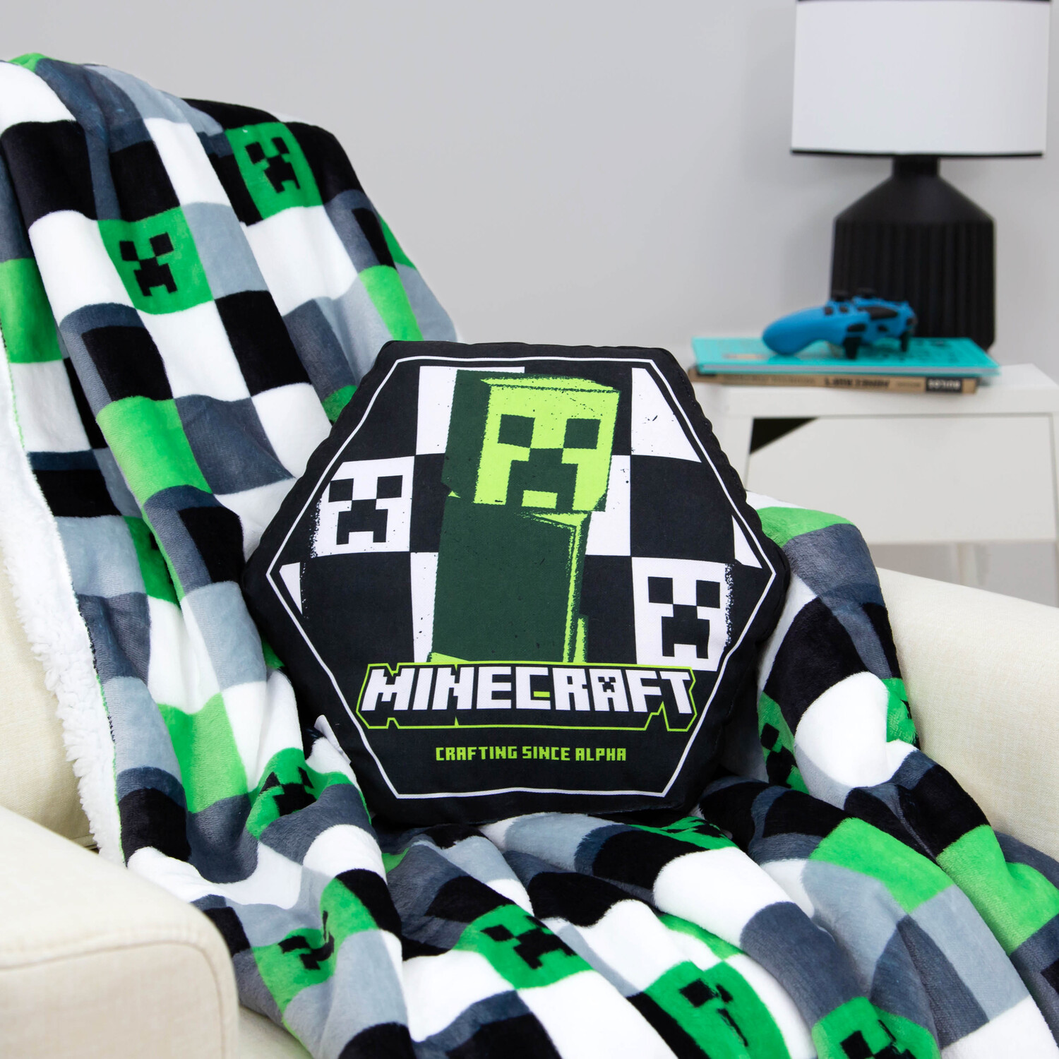 Minecraft Reversible Craft Shaped Cushion Multicolour Image 5