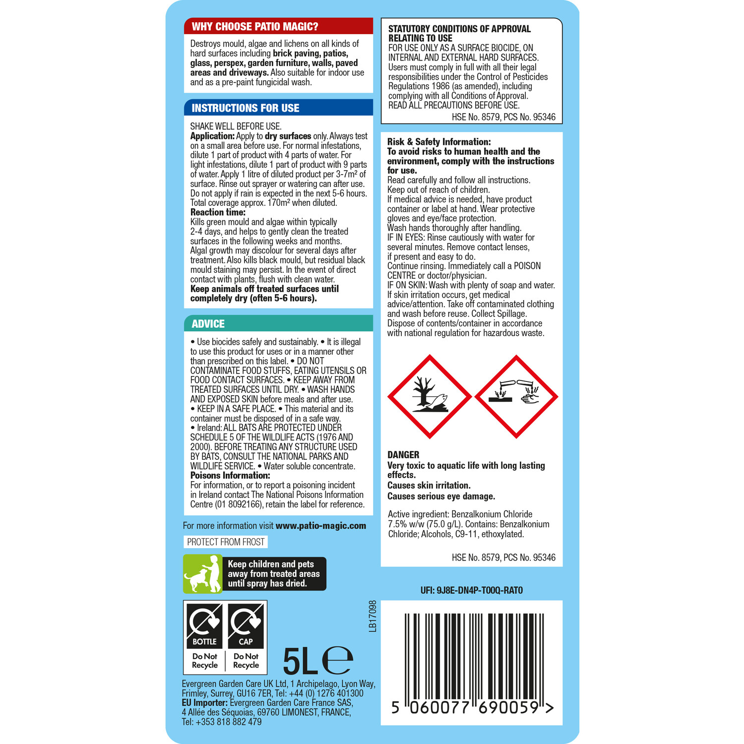 Patio Magic Mould and Algae Cleaner Blue 5l Image 2