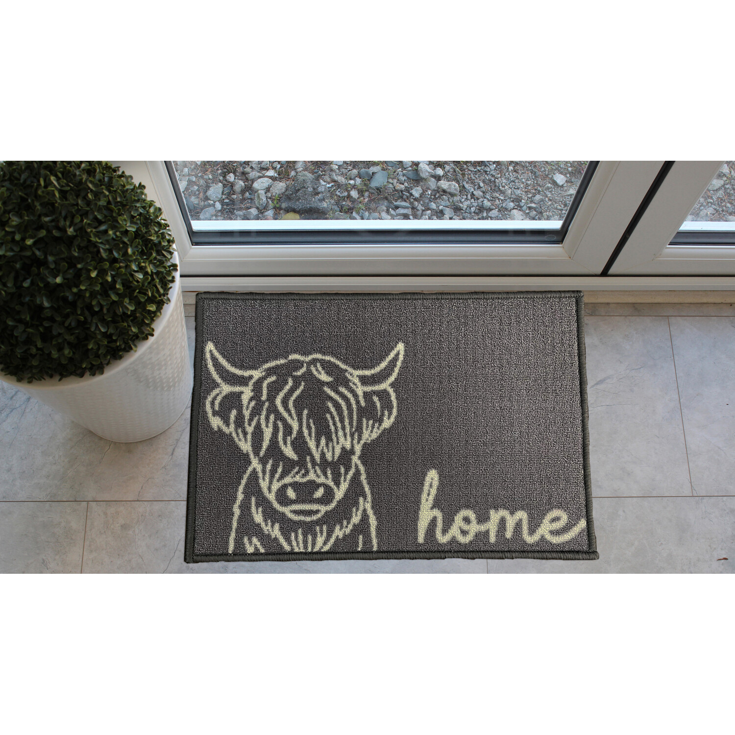 Athens Washable Doormat - Brown and Cream Image 8