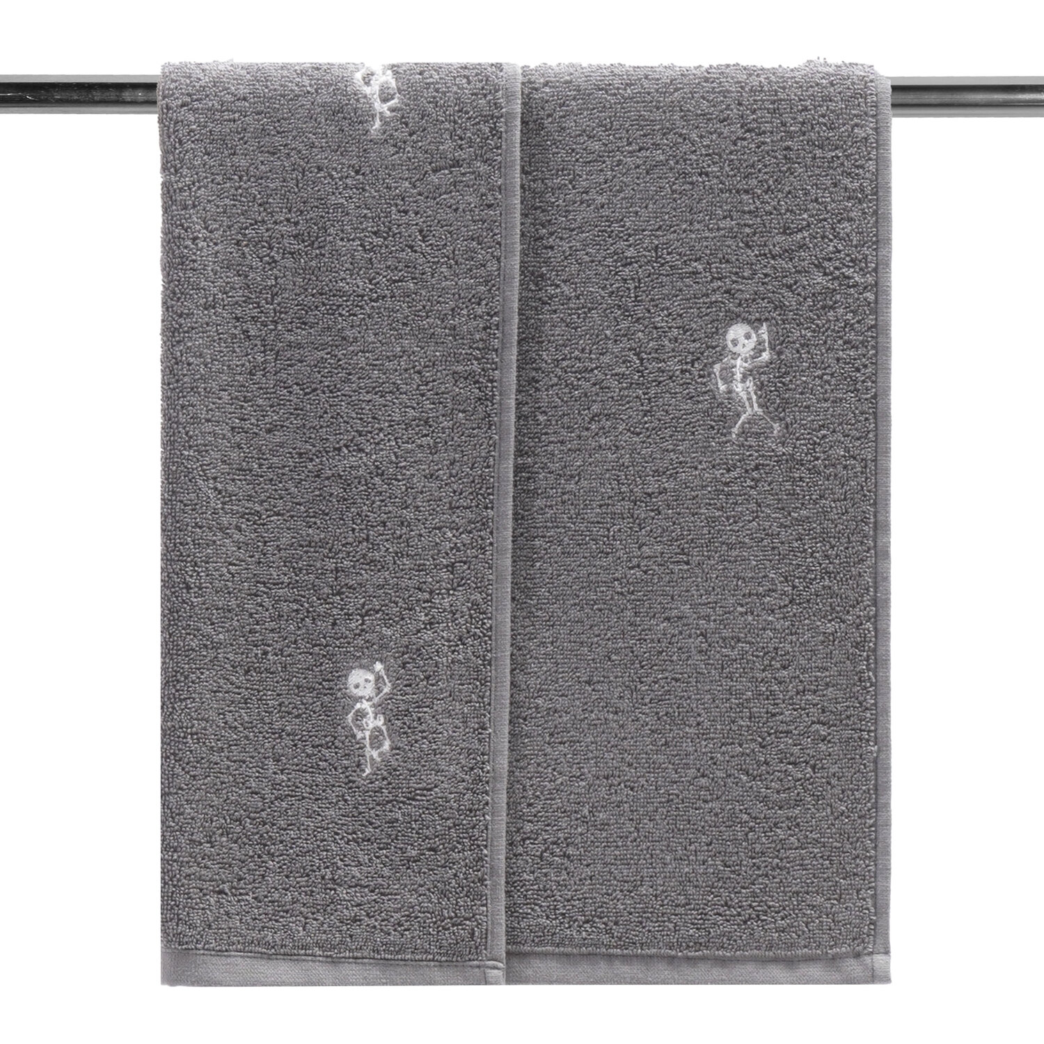 Dancing Skeleton Hand Towel Grey Image 3