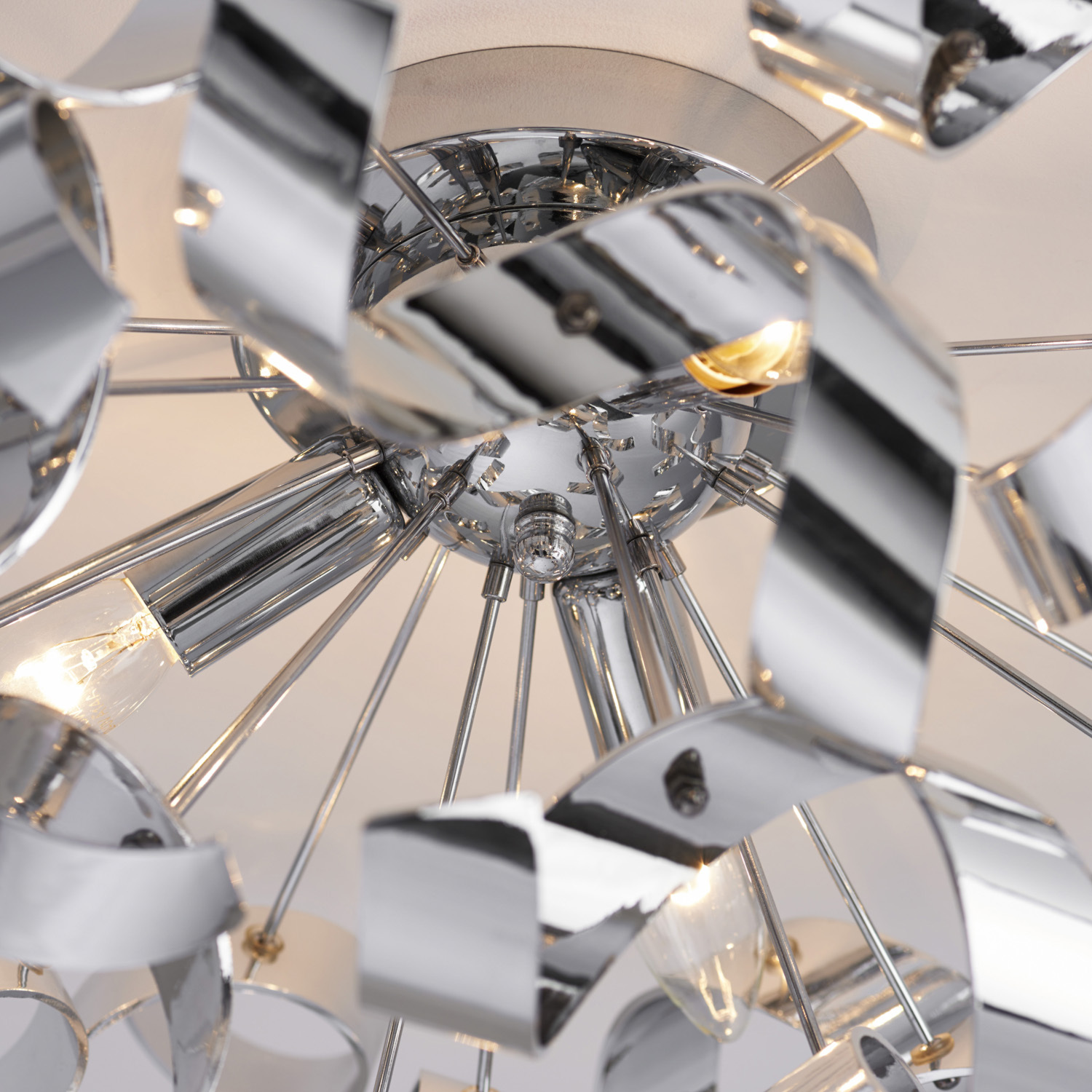 Chrome Twist 3 Flush Light Ceiling Fitting Image 3