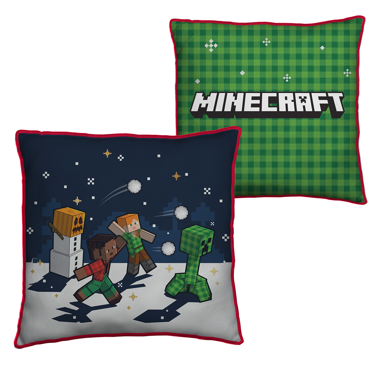 Minecraft Snowy Square Cushion - Multicolour Image 2