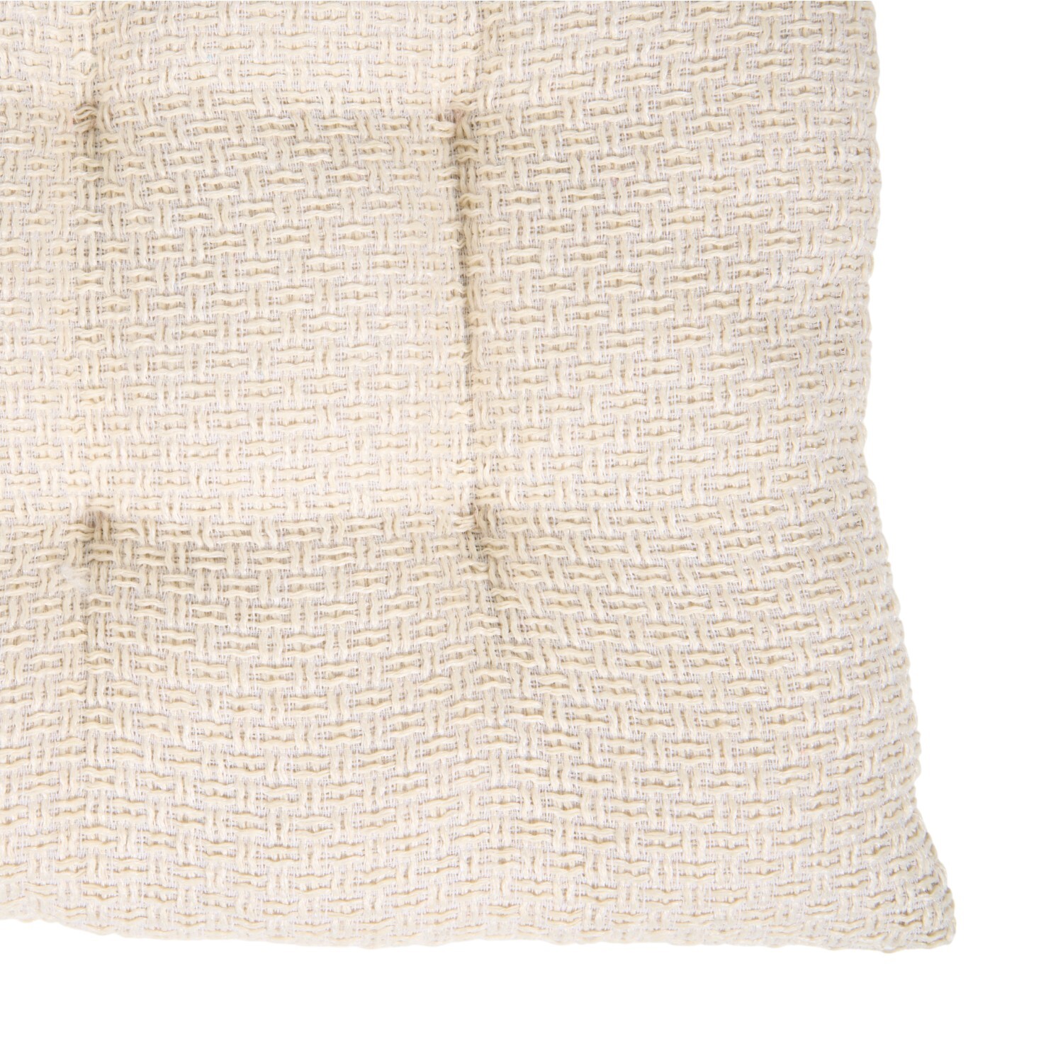 Plush Woven Seat Pad Cream and White Image 3