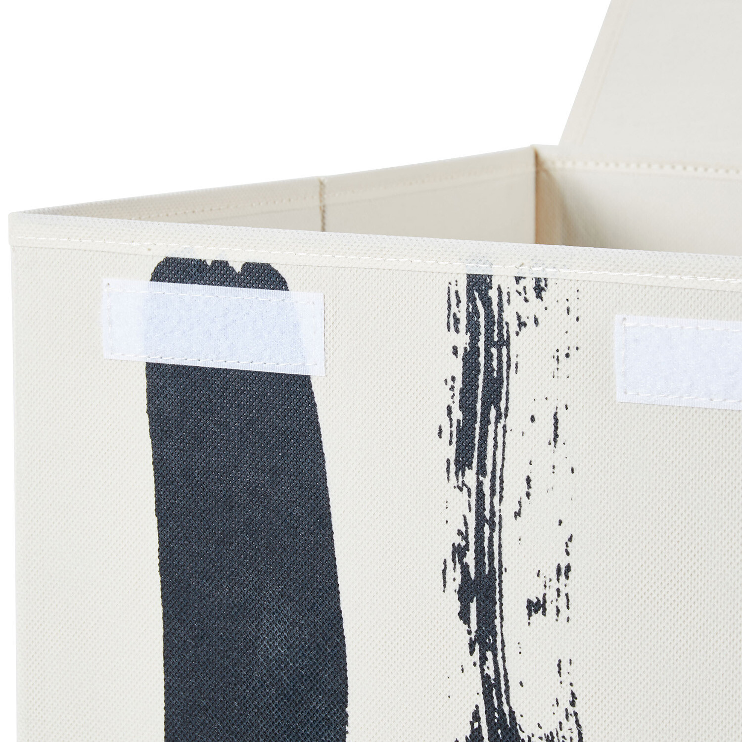 Inkwell Folding Laundry Hamper - White and Black Image 3