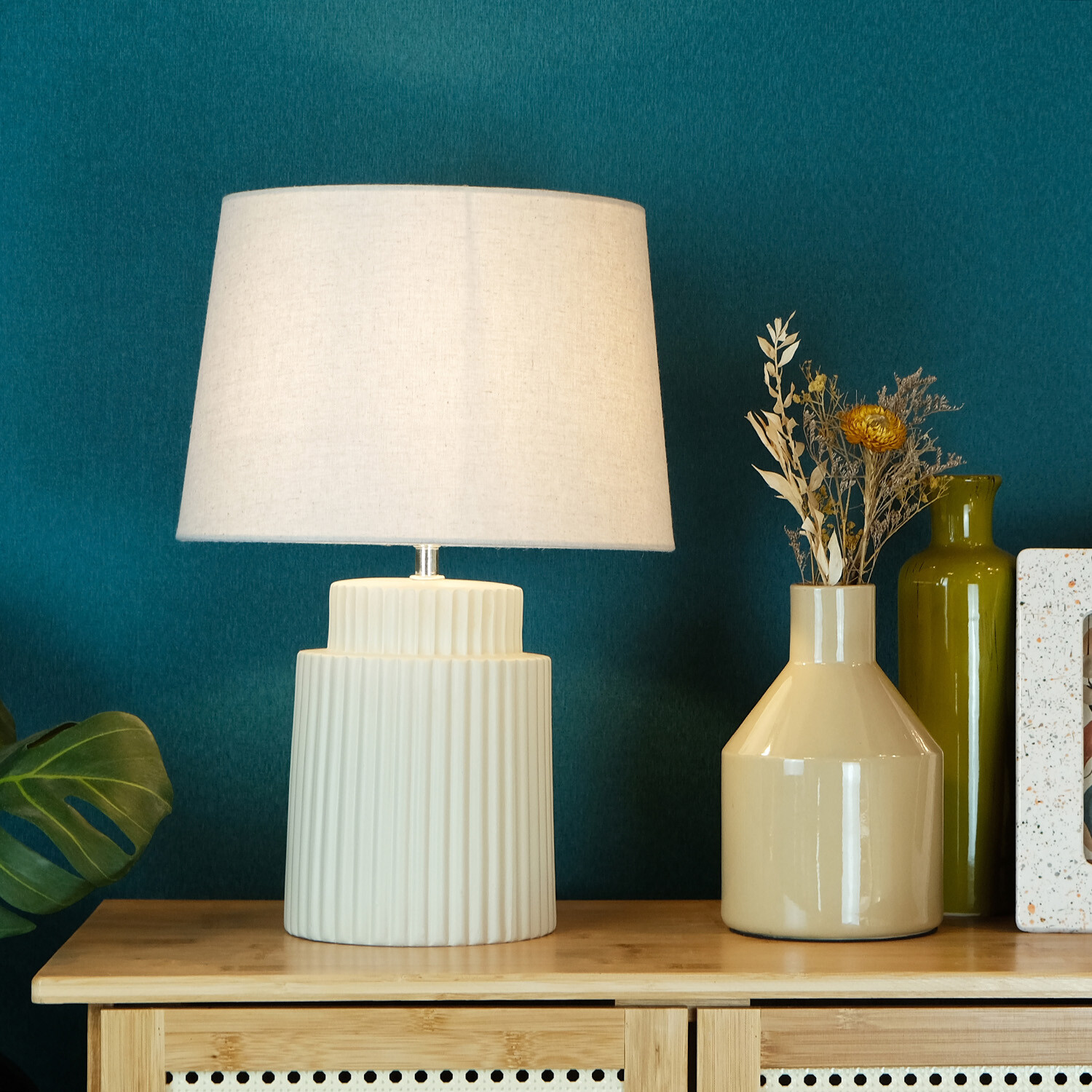 Creole Ceramic Table Lamp - Cream Image 10