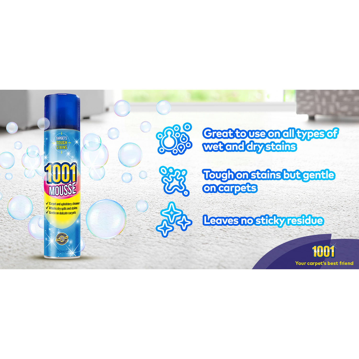 1001 Carpet Cleaning Mousse 350ml Image 4