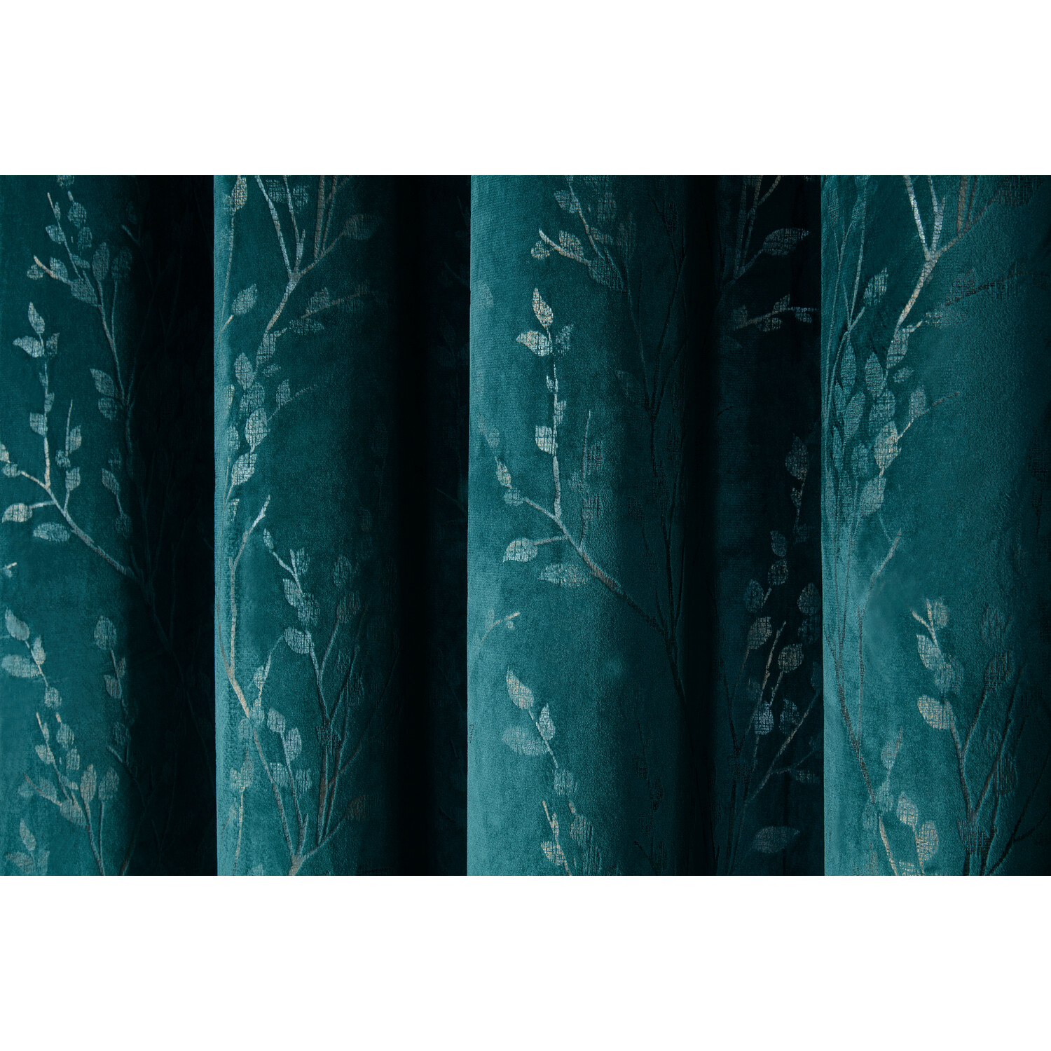 Divante Avery Teal Velvet Eyelet Curtains 229cm Image 4