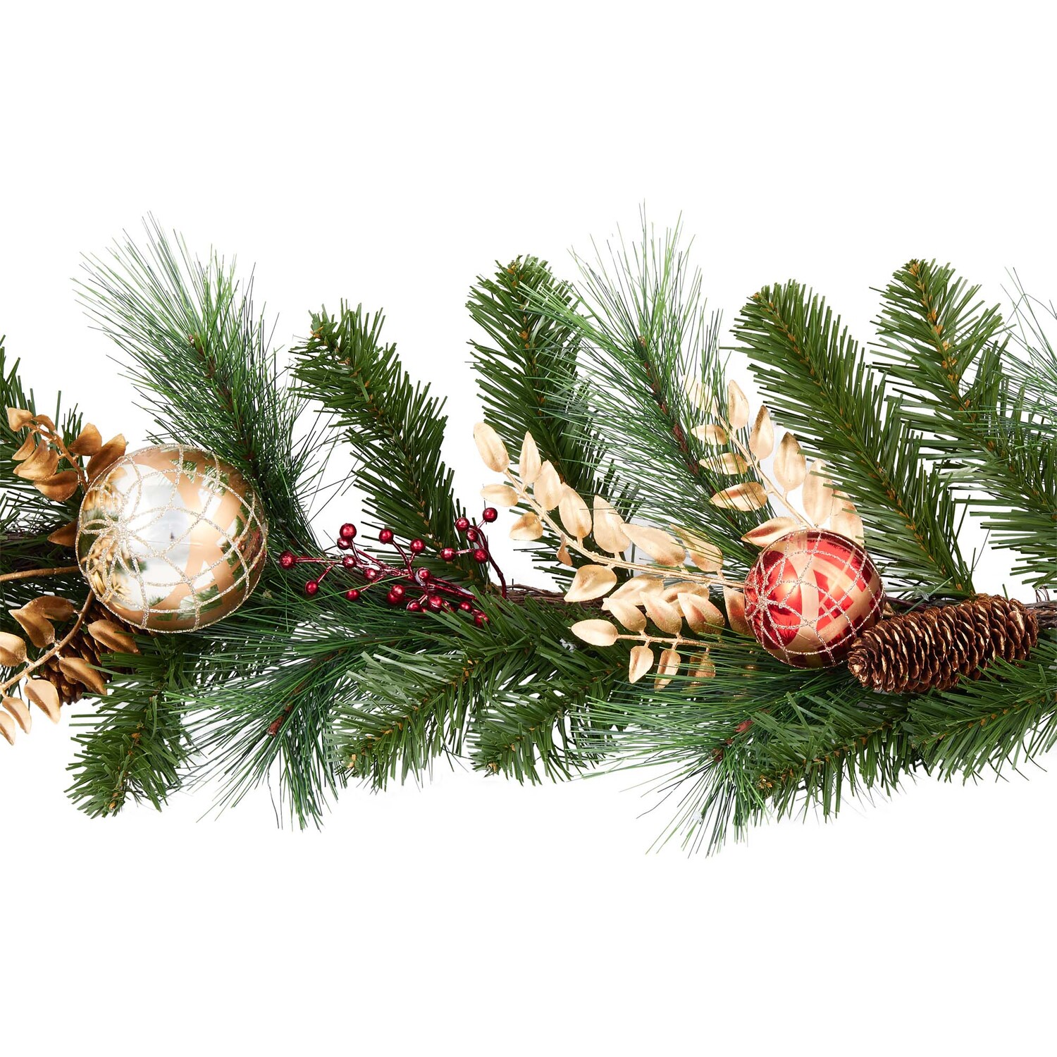 Traditional Red and Gold Bauble Garland - Red and Gold Image 3