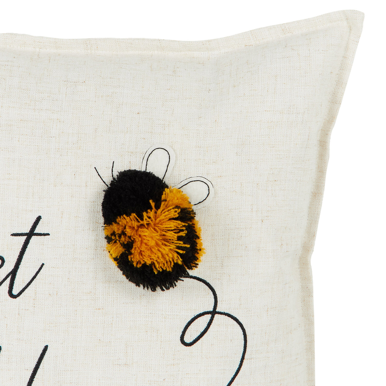 Sweet as Honey Cushion - White and Black Image 2