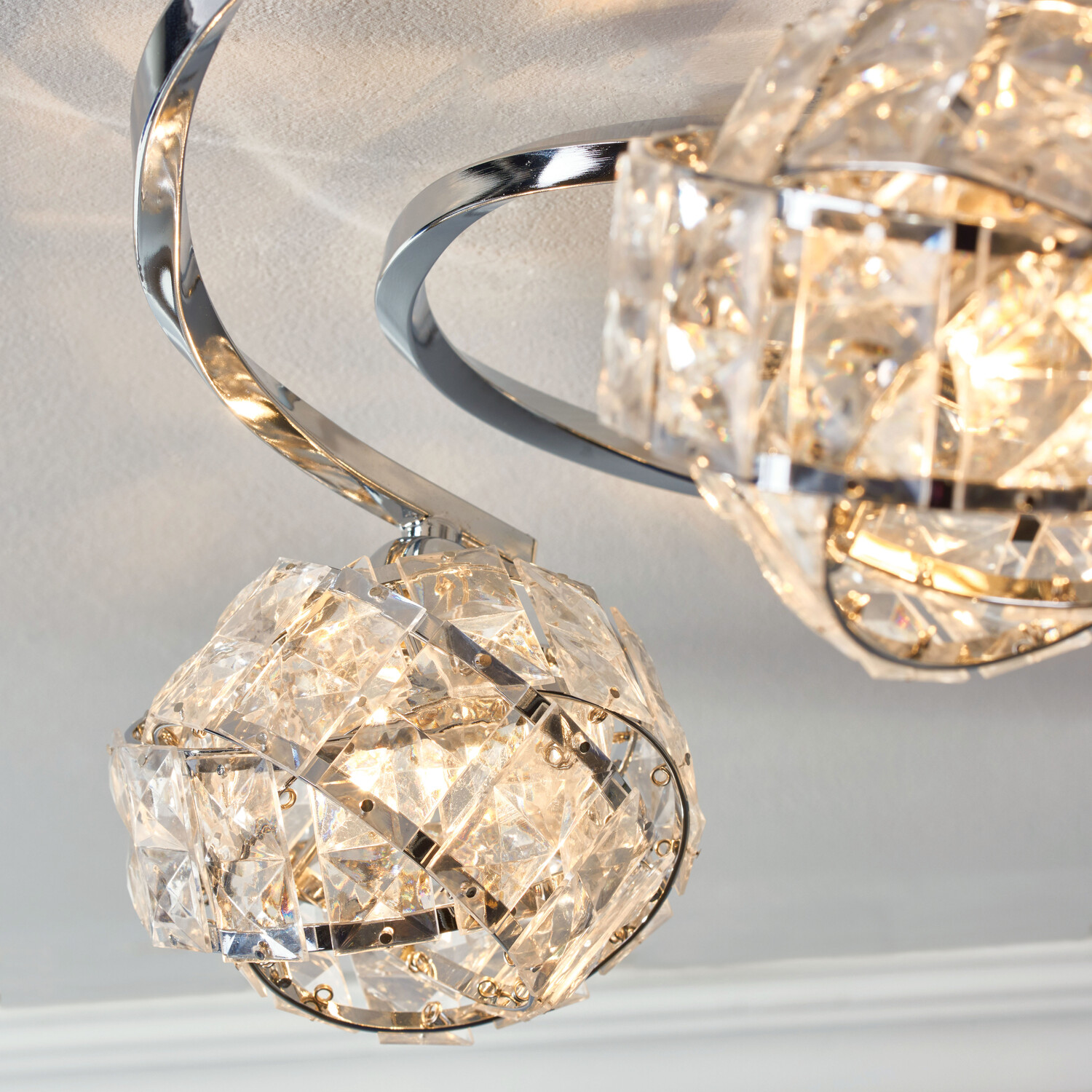 Jewel Twisted 3 Light Ceiling Fitting Image 4