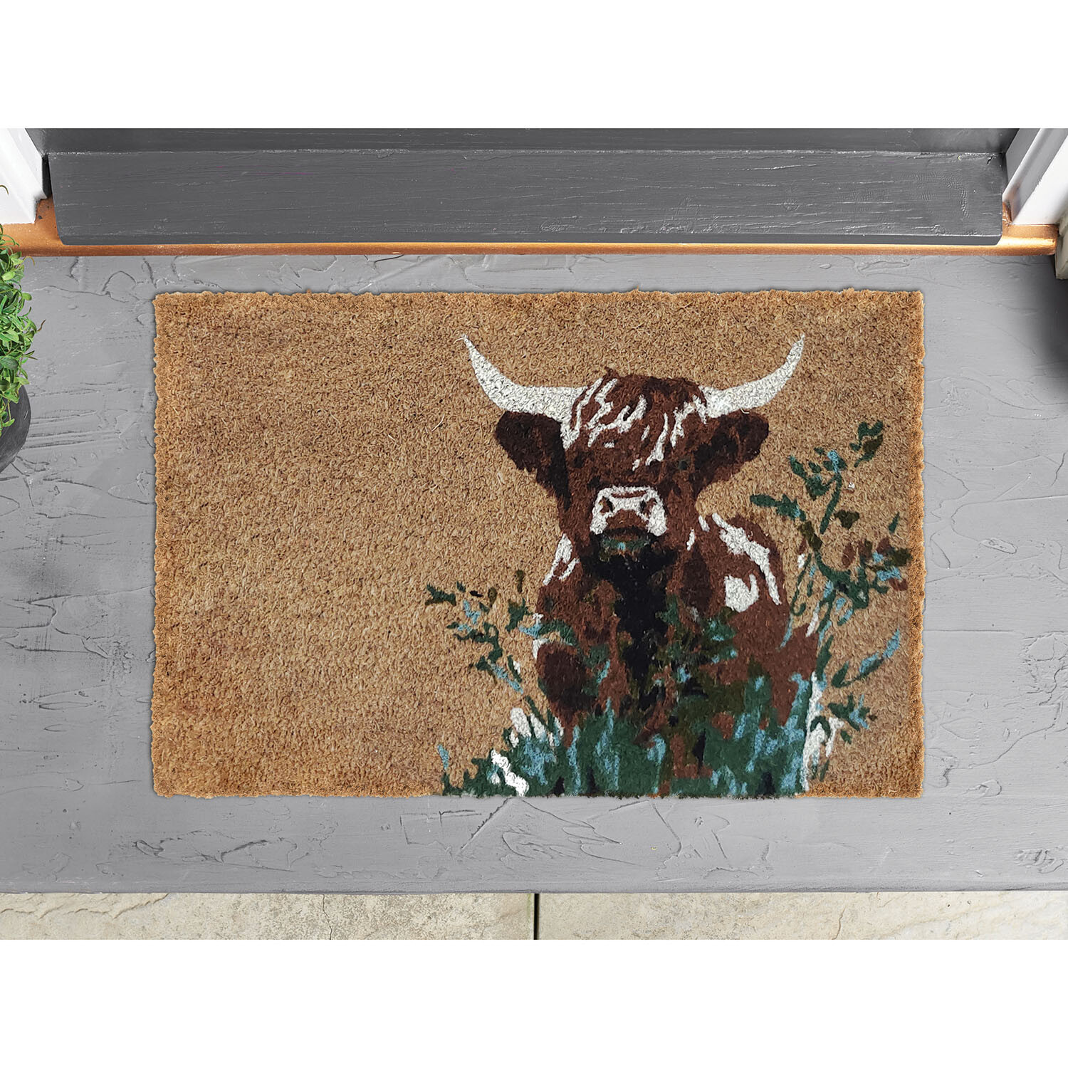 Animal Printed Coir Mat - Brown Image 2